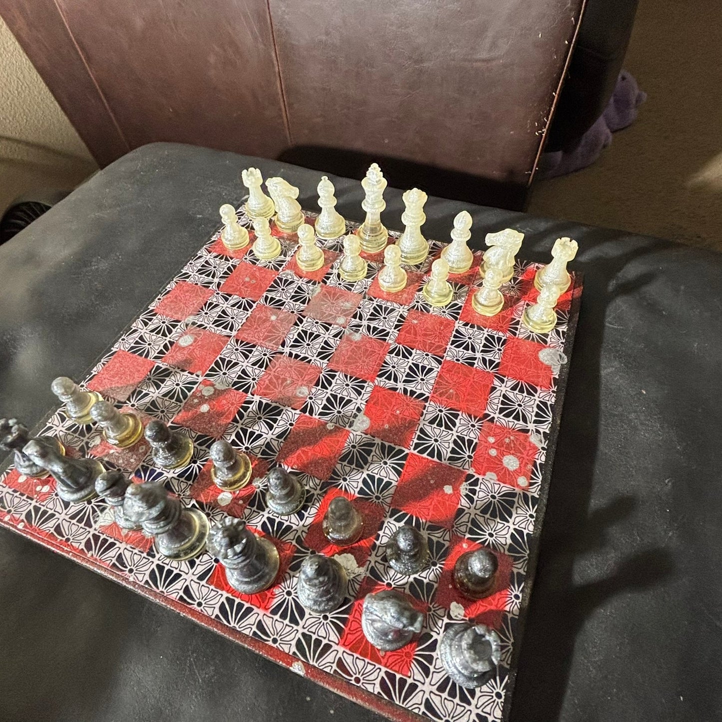 Red Black Prestige- Scrapbook Chess Set