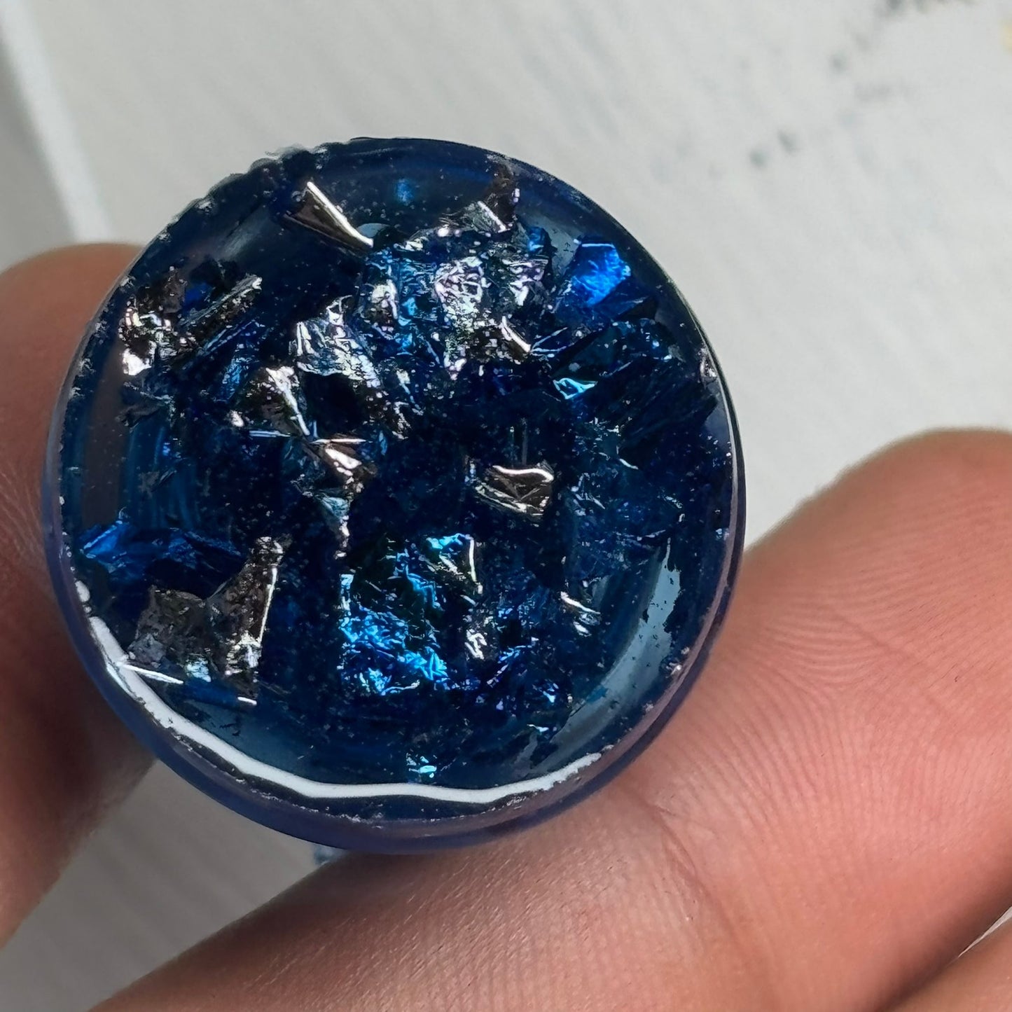 Crystal Blue Knight - Handmade Resin Chess Necklace