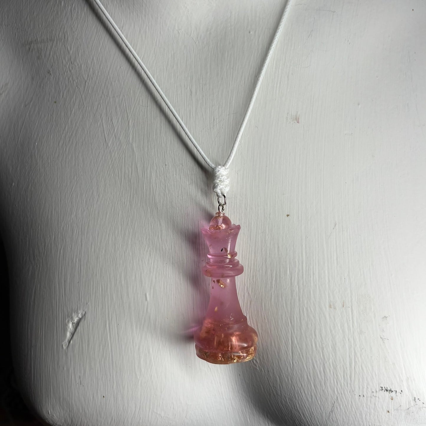 Deluxe Pink Queen- Handmade Resin Chess Necklace