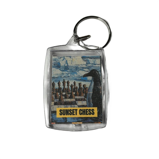 Penguin Games - Sunset Chess Photo Keychain