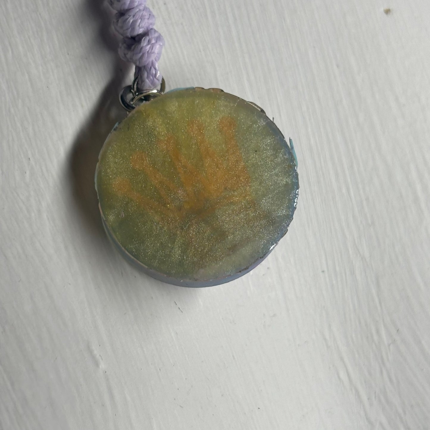 Blue Pink Queen - Handmade Resin Chess Necklace