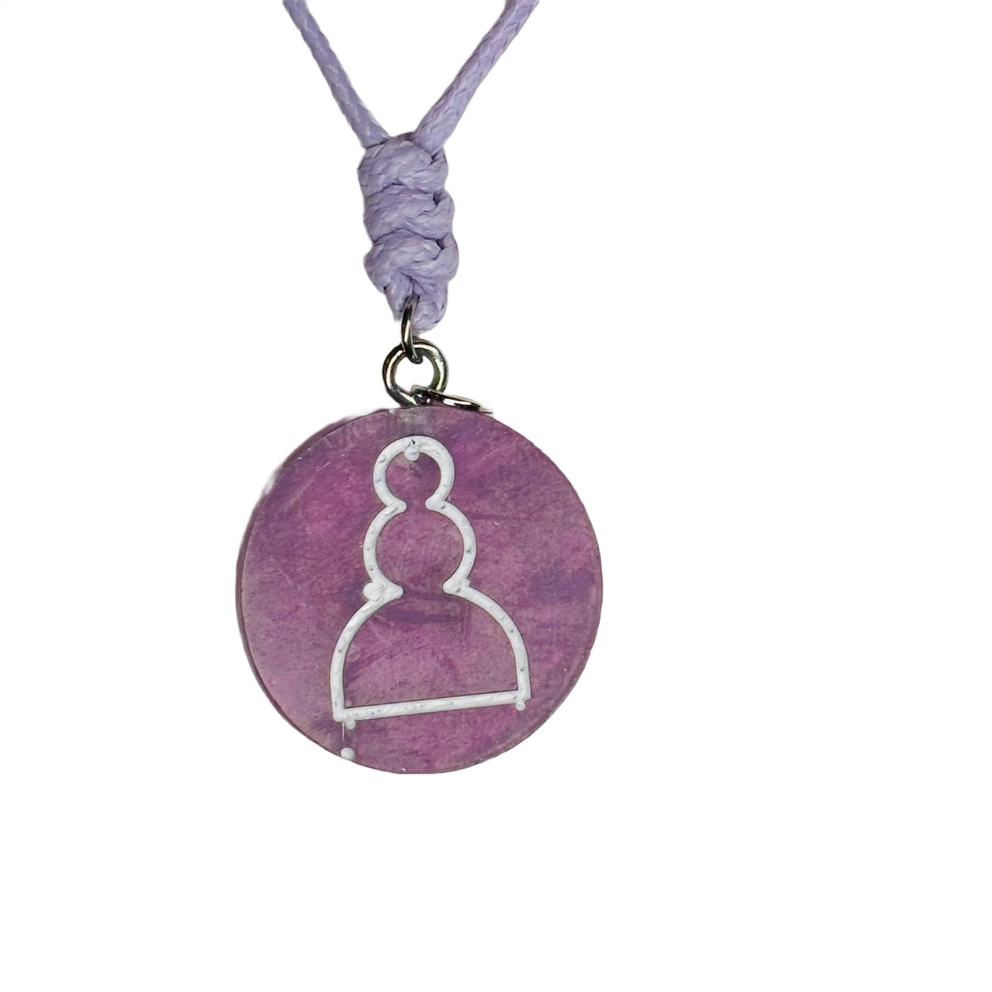 Slick Purple Pawn - Handmade Resin Chess Necklace