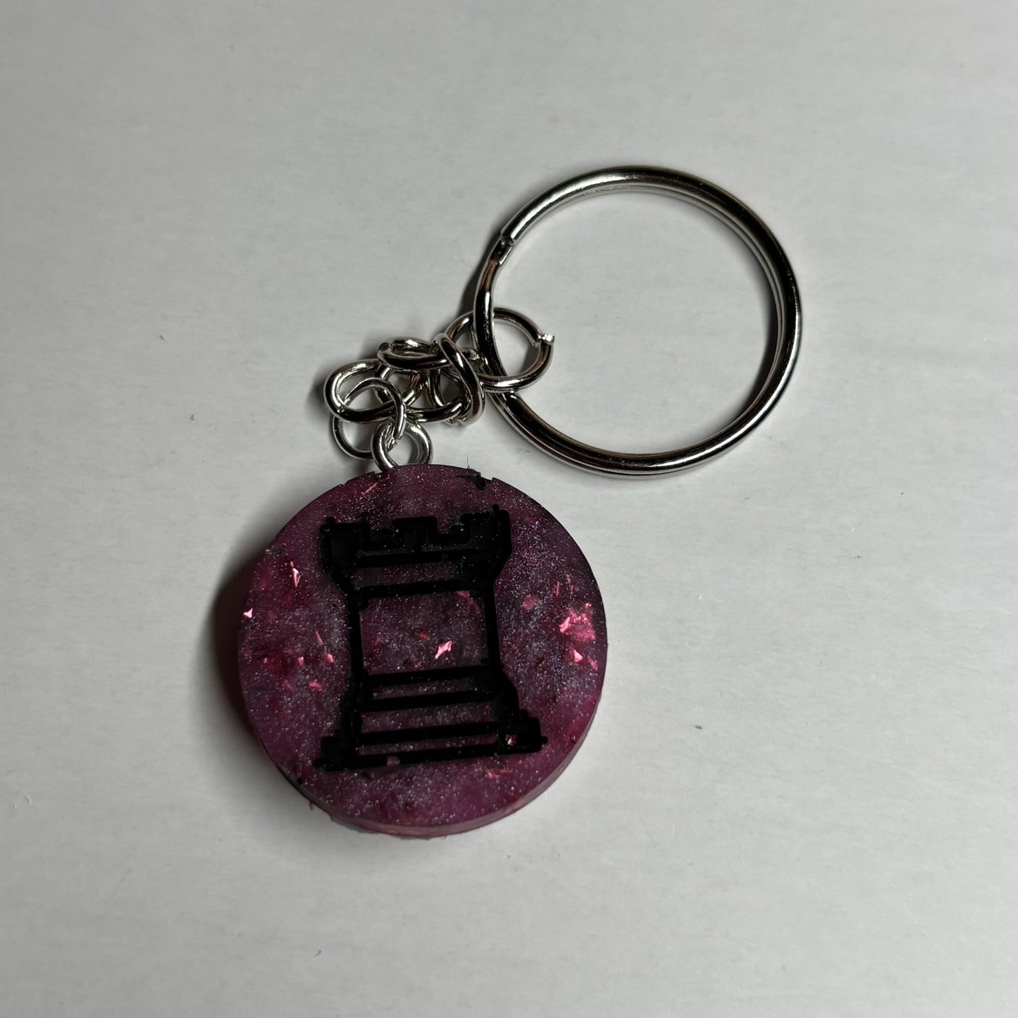 Dark Purple Rook - Handmade Resin Keychain