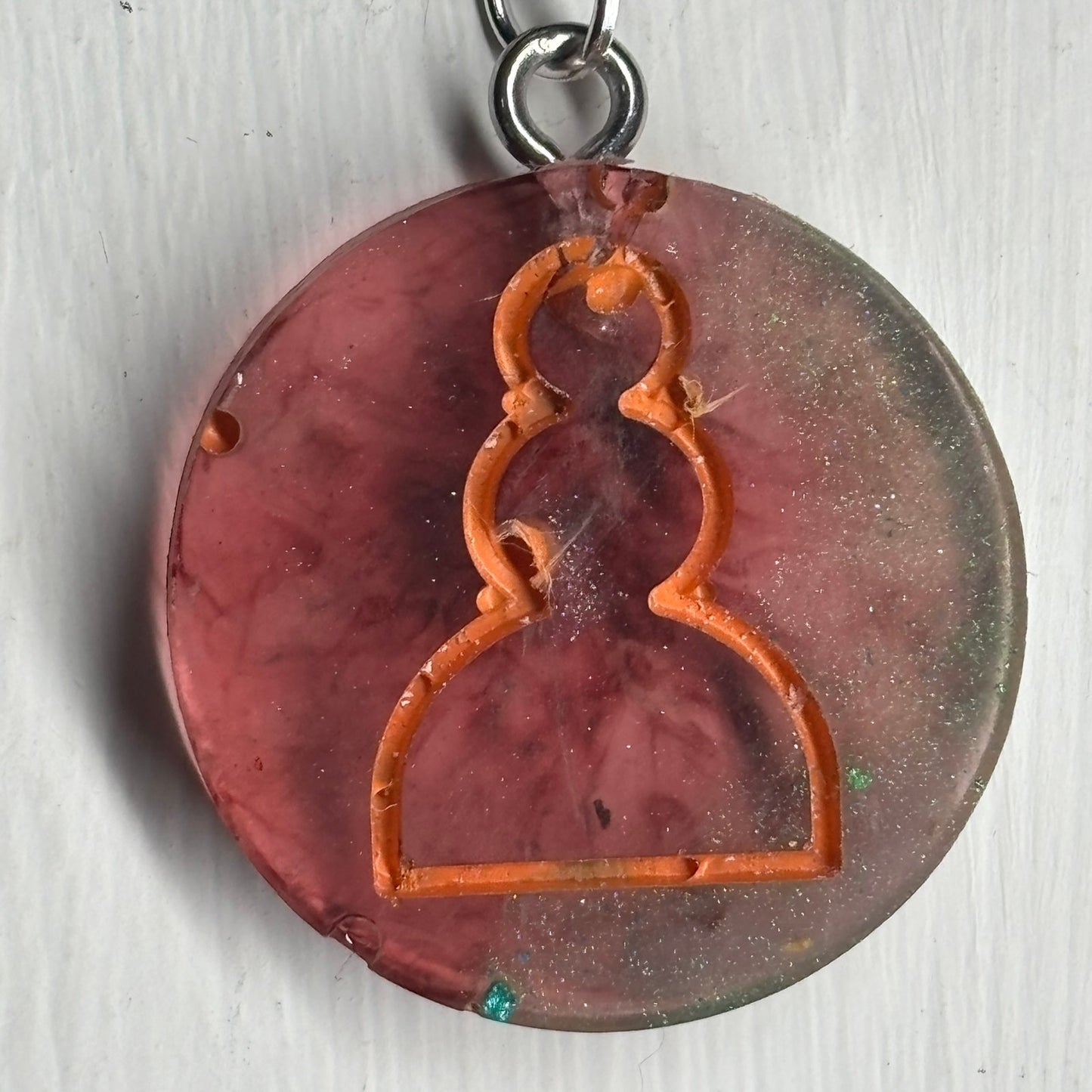 Red Flush Pawn - Handmade Resin Chess Necklace