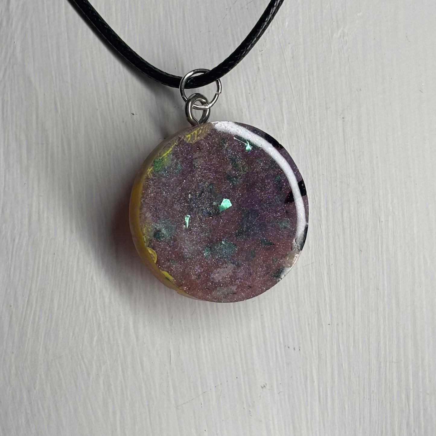 Crystal Purple Bishop - Handmade Resin Chess Necklace