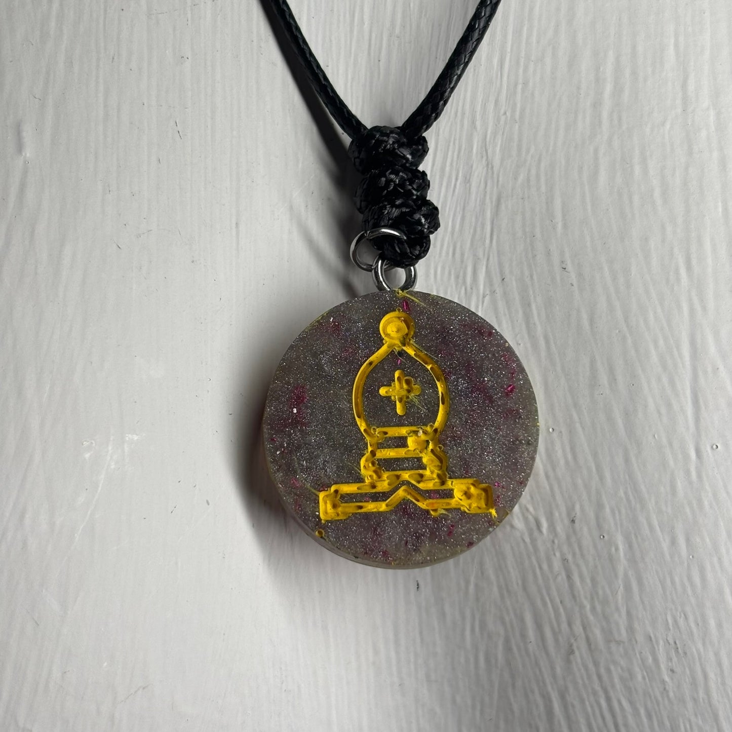 Star Purple Bishop - Handmade Resin Chess Necklace