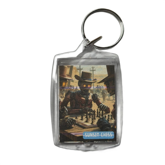 Robot Cowboys - Chess  Photo Keychain