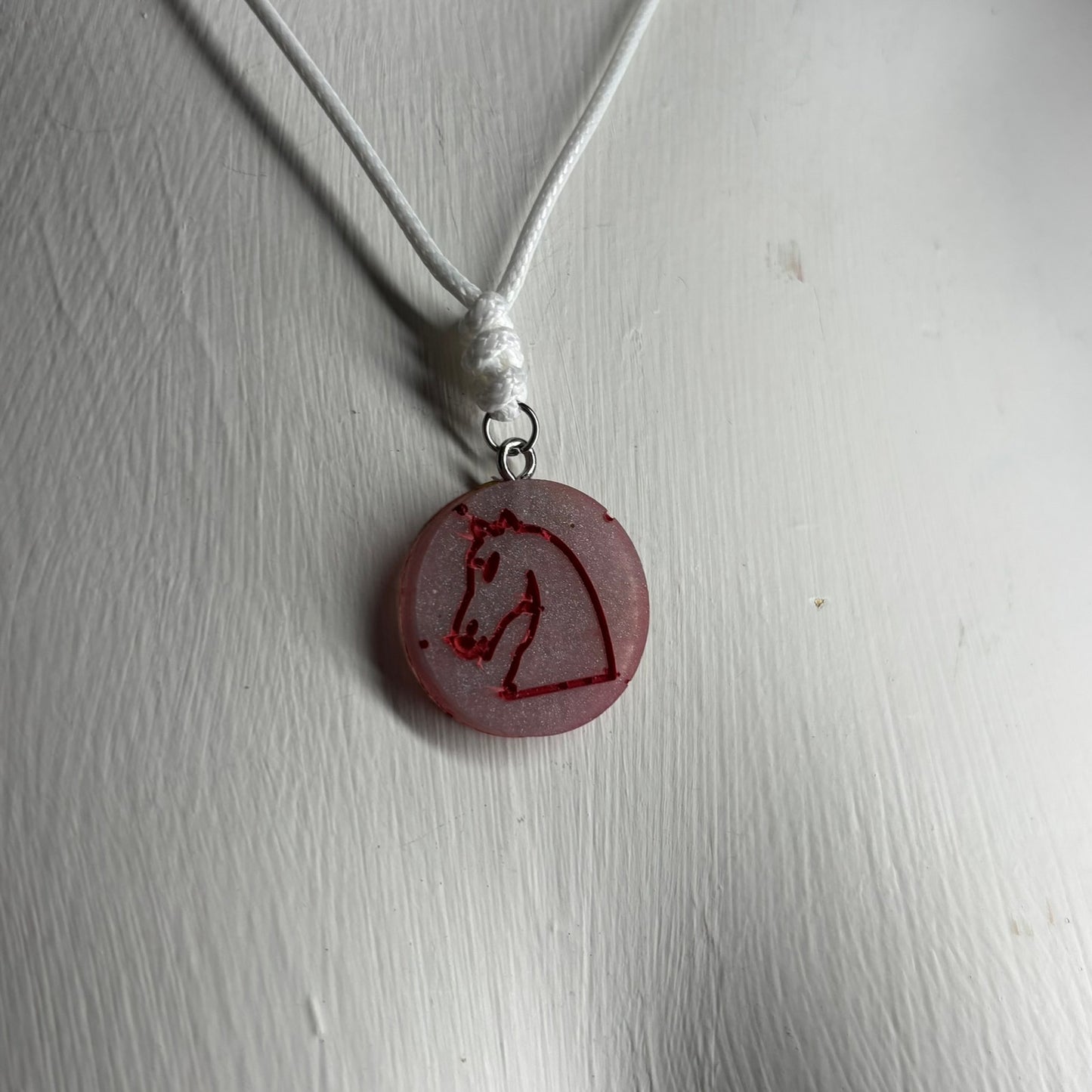 Spade Purple Knight - Handmade Resin Chess Necklace