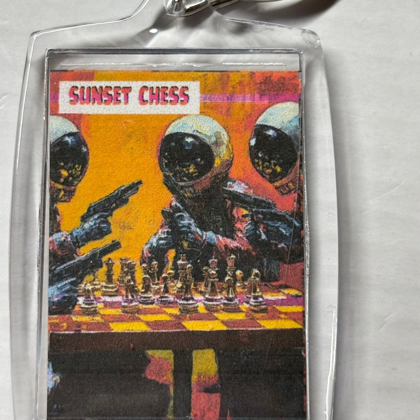 Space Travelers - Chess  Photo Keychain