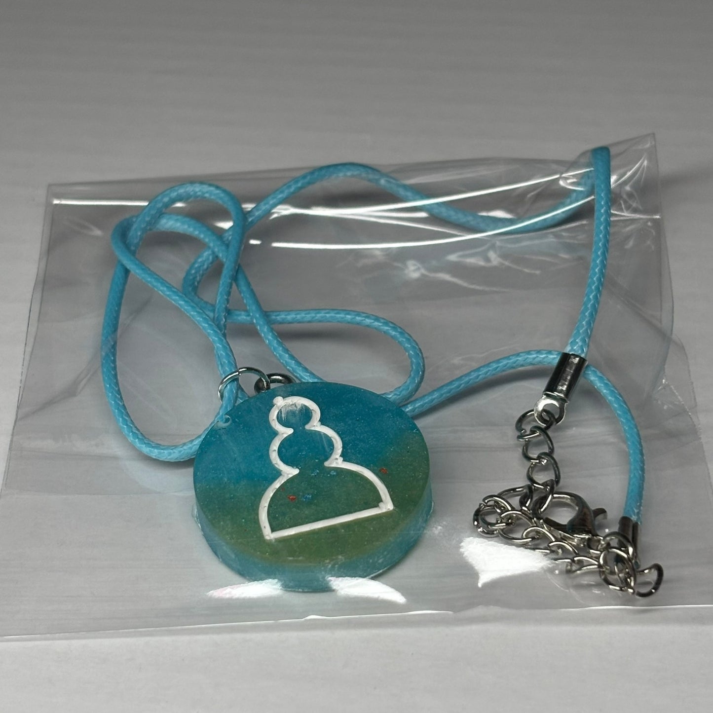 Shores Blue Pawn - Handmade Resin Chess Necklace