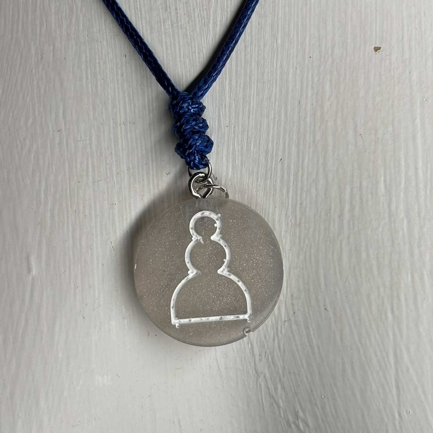 Clean White Pawn - Handmade Resin Chess Necklace