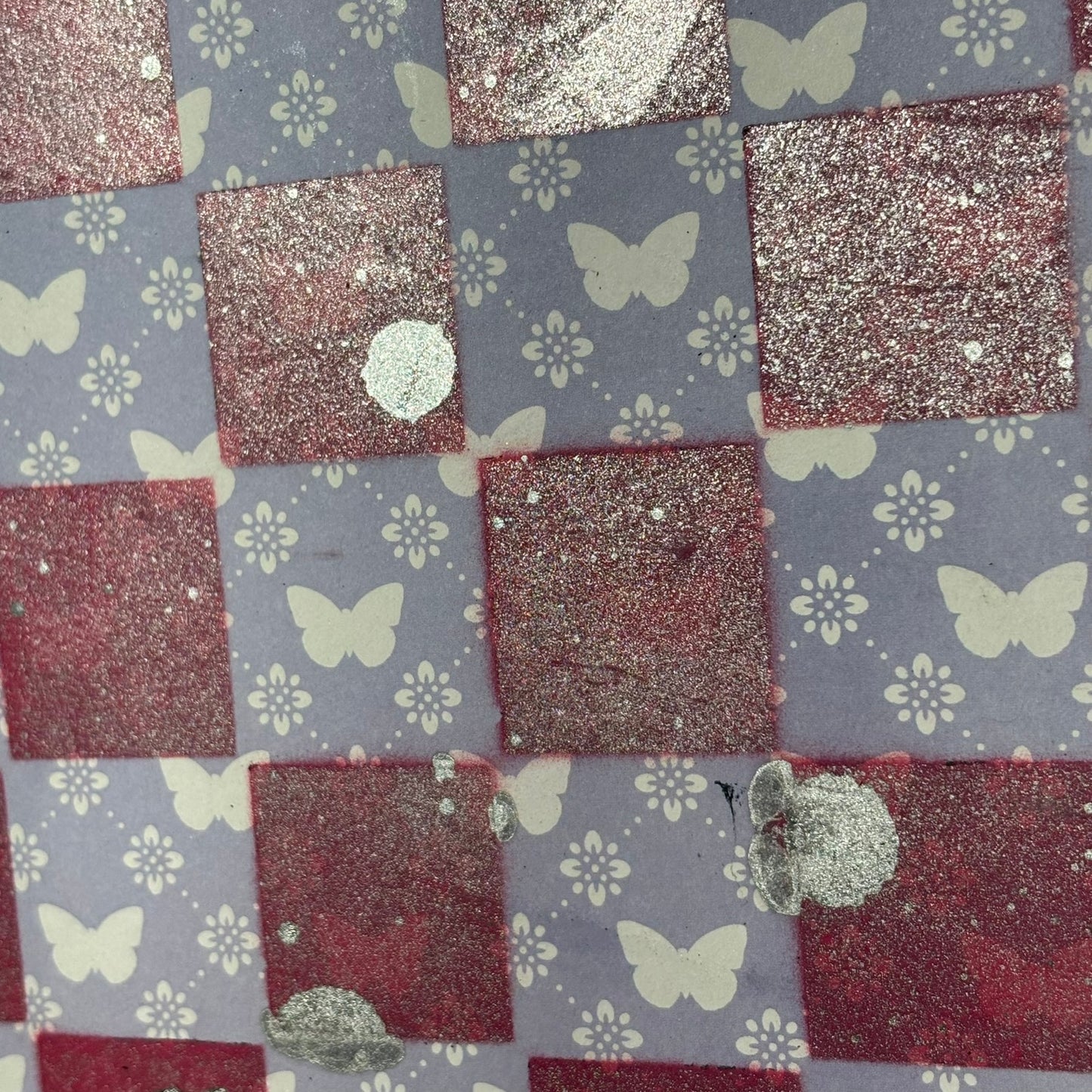 Purple Butterfly - Scrapbook Chess Board