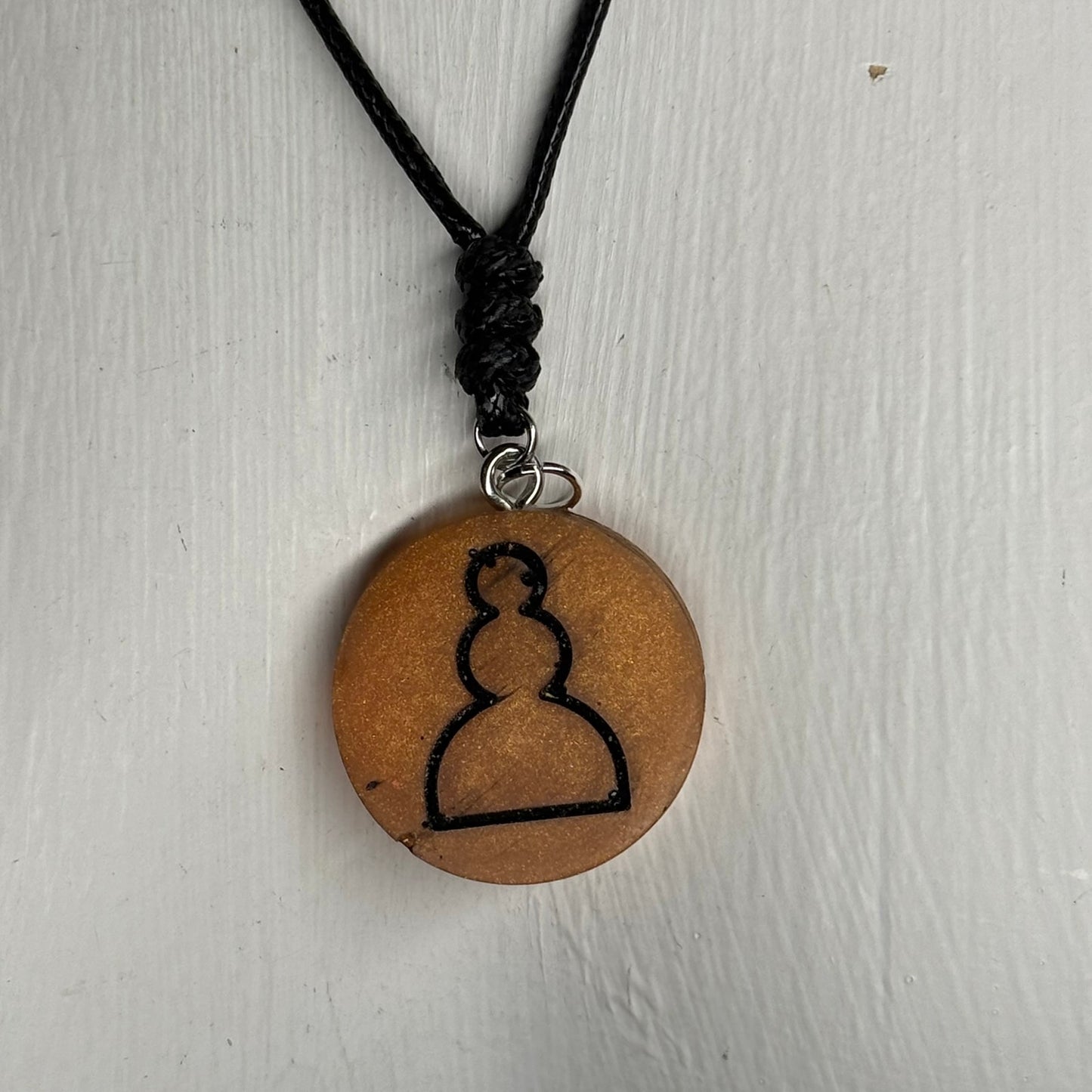 Orange Pawn - Handmade Resin Chess Necklace
