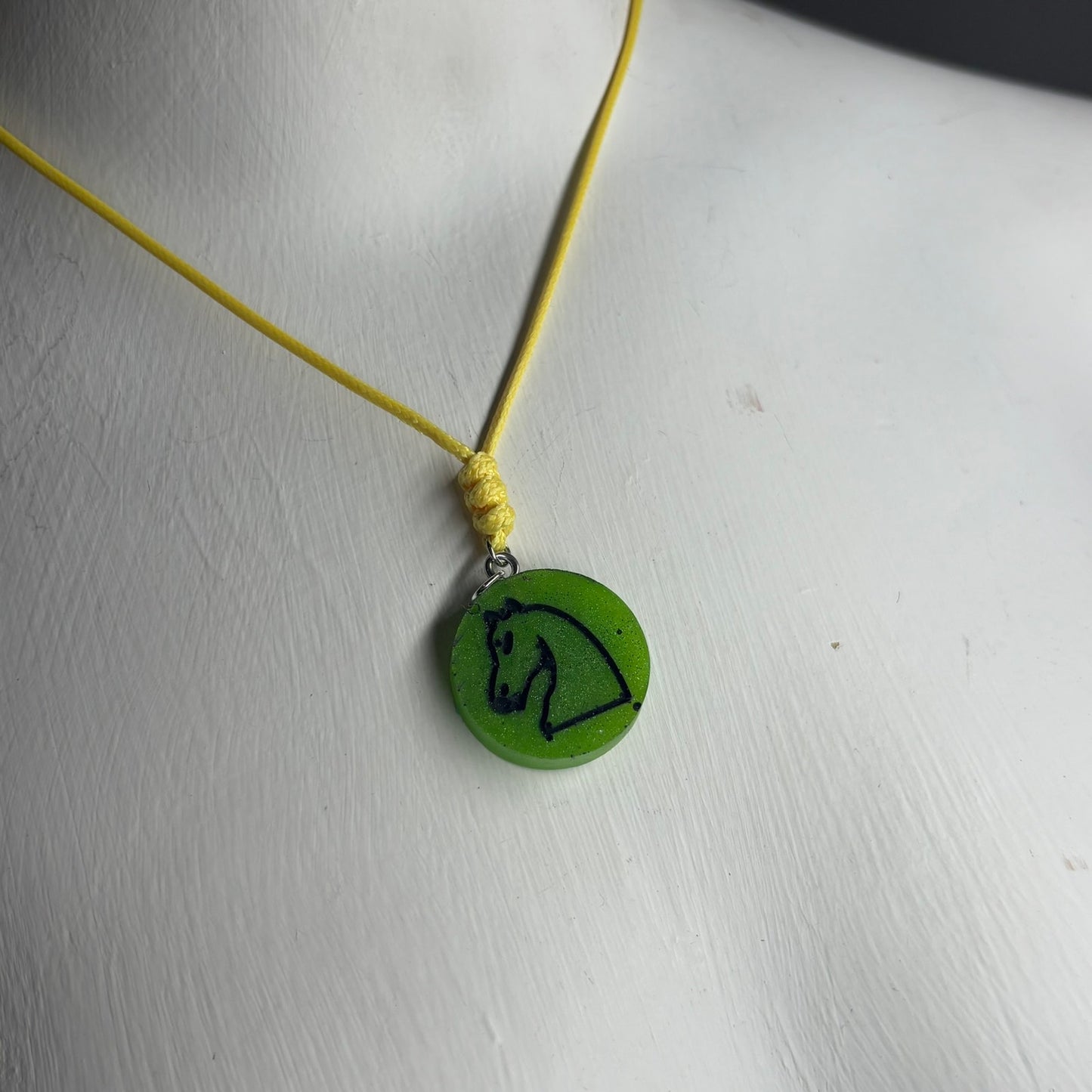 Green Knight - Handmade Resin Chess Necklace