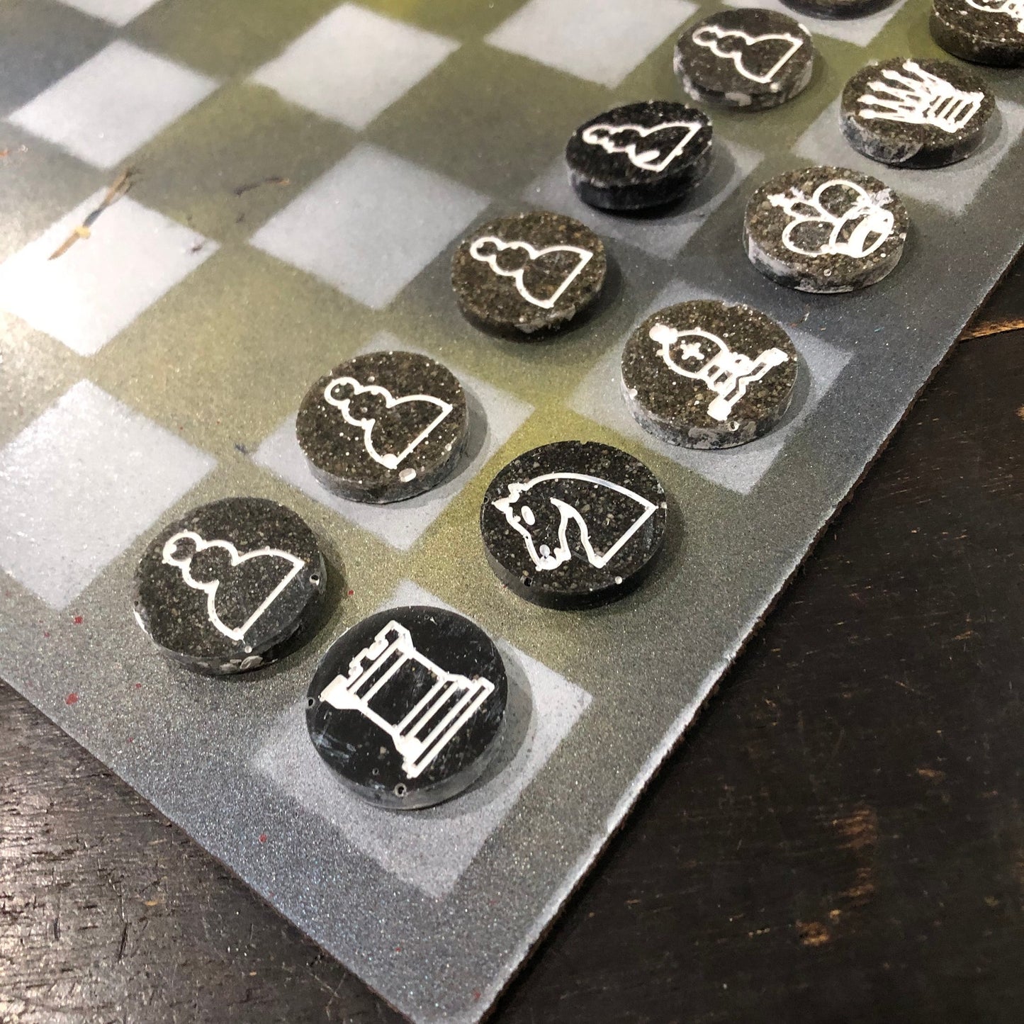 Metallic Green - Painted Chess Set