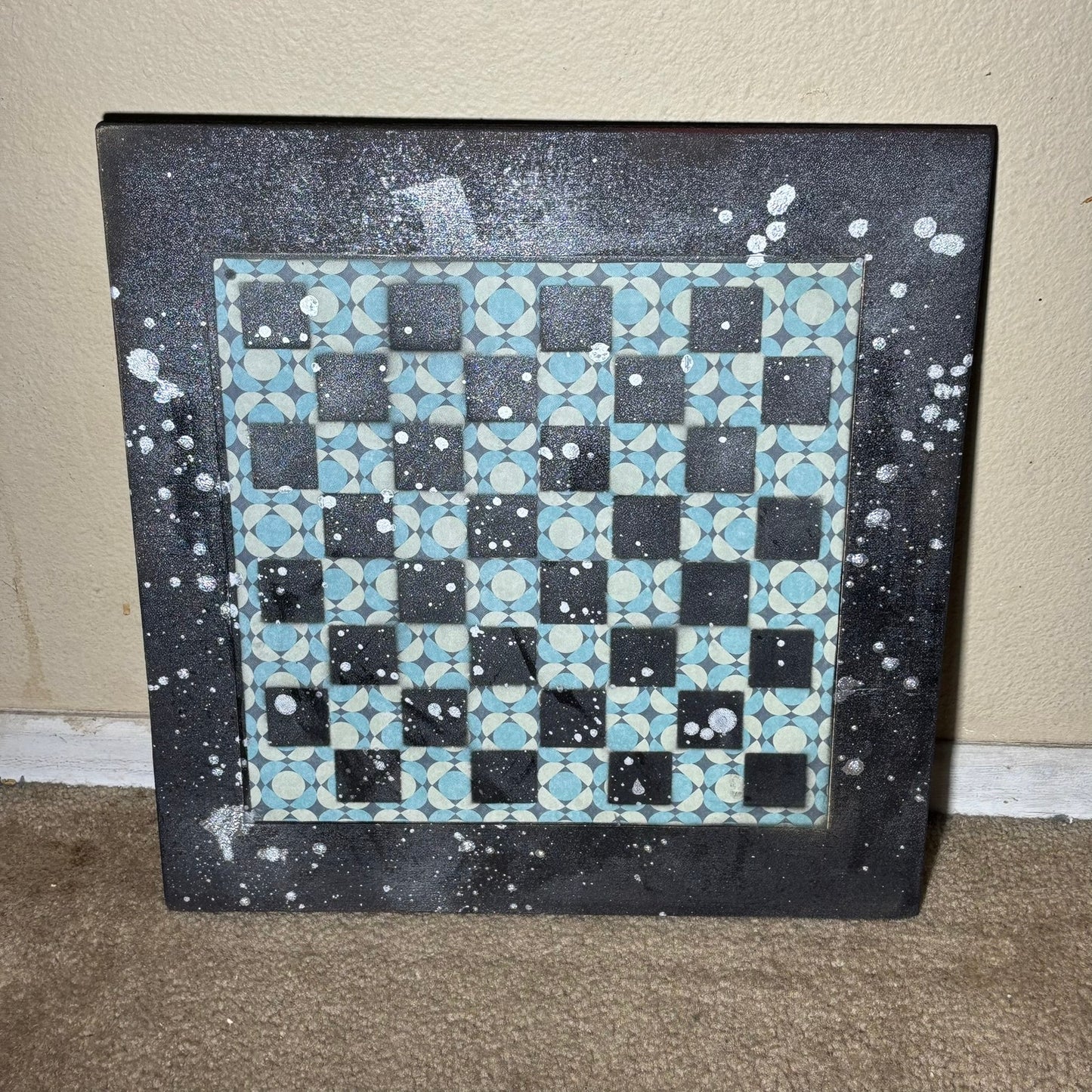 Blue & Green Pattern - Large Scrapbook Chess Board