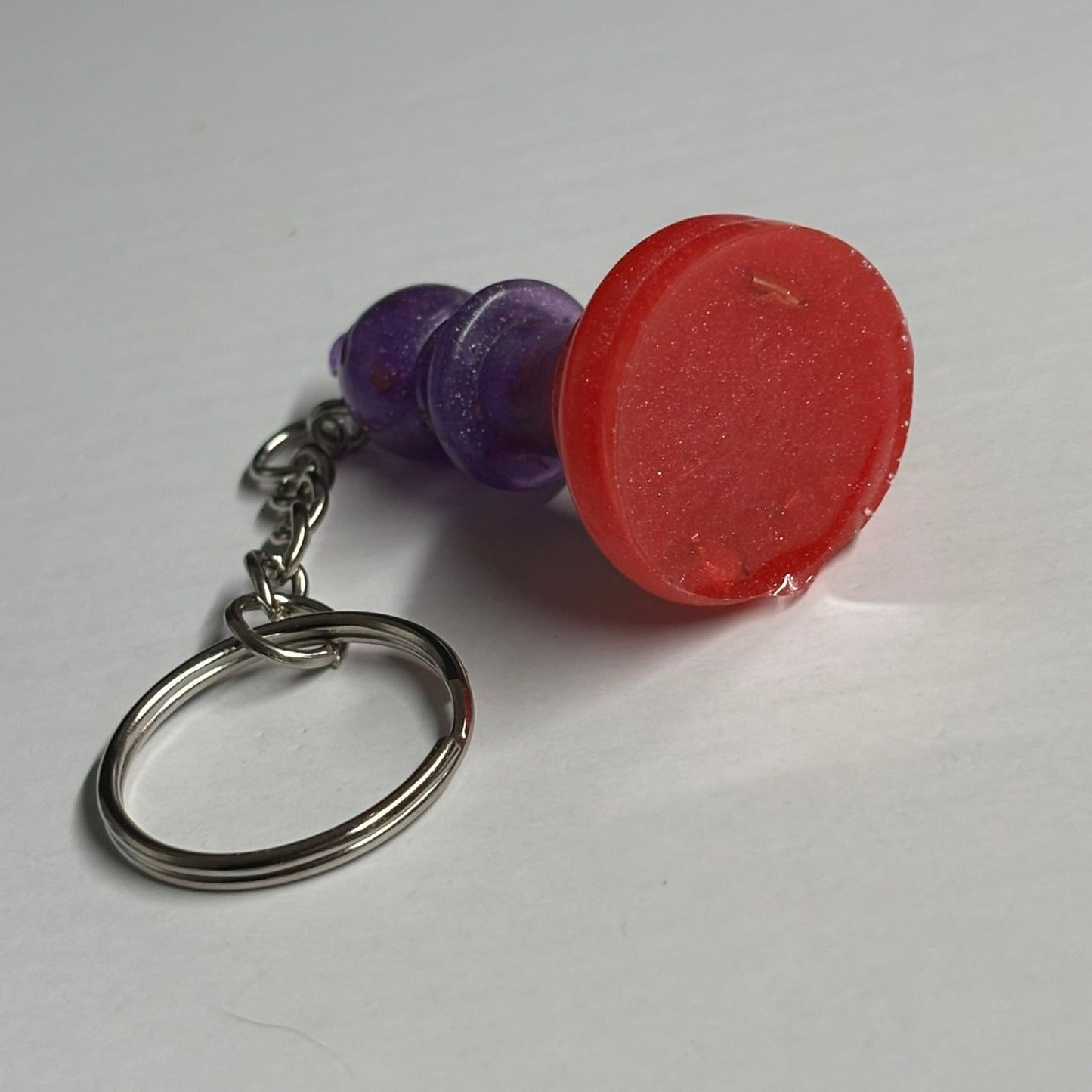 Purple Red Bishop - Handmade Resin Keychain