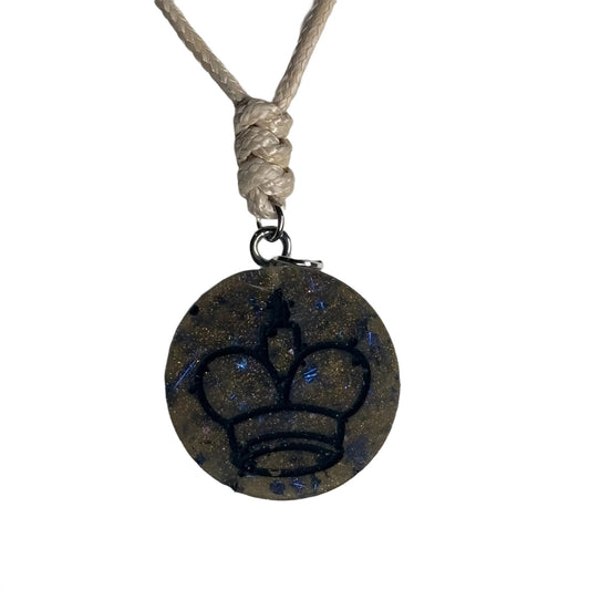 Vintage Green King - Handmade Resin Chess Necklace