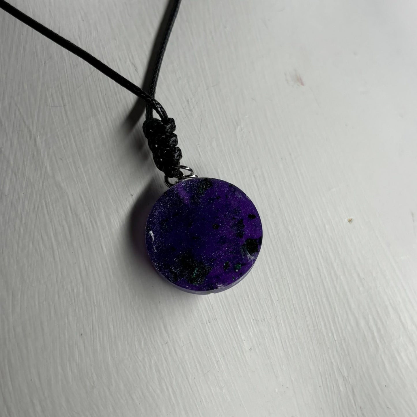 Dark Purple King - Handmade Resin Chess Necklace