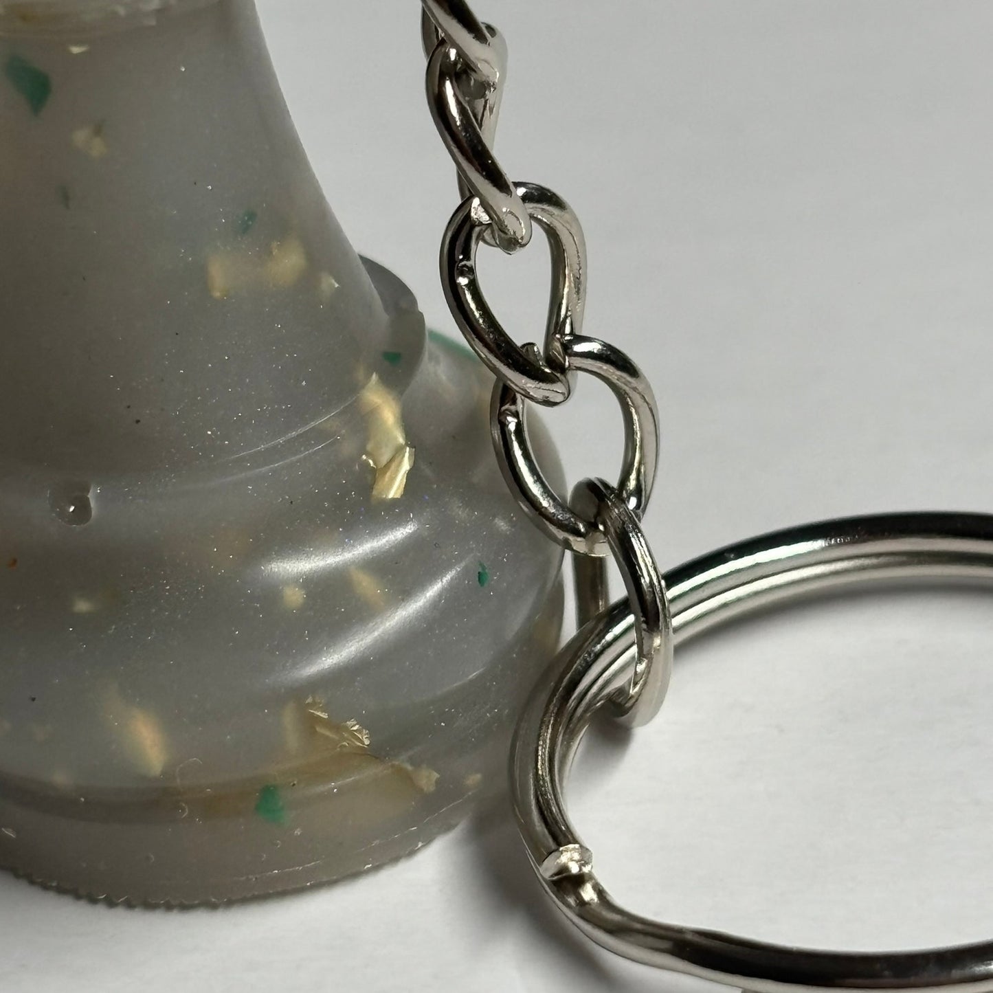 Crystal White Rook - Handmade Resin Keychain
