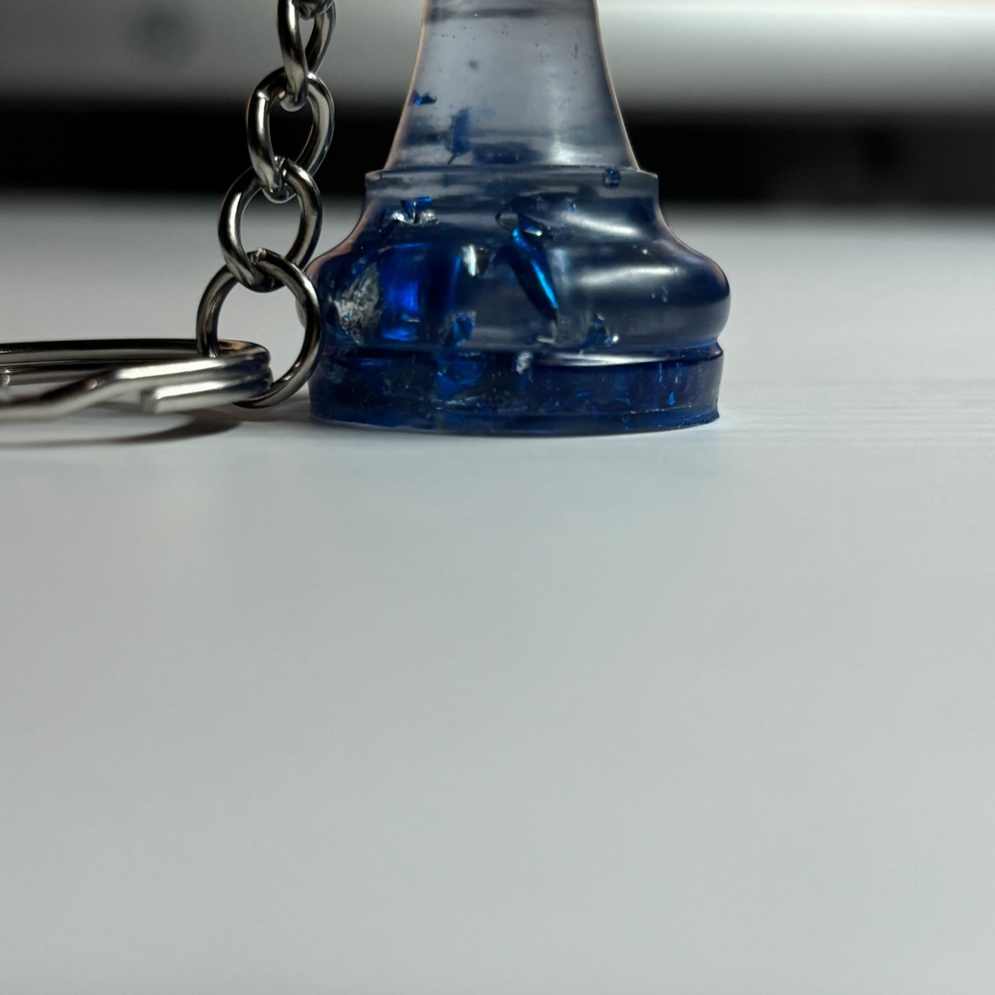 Blue Ice Rook - Handmade Resin Keychain
