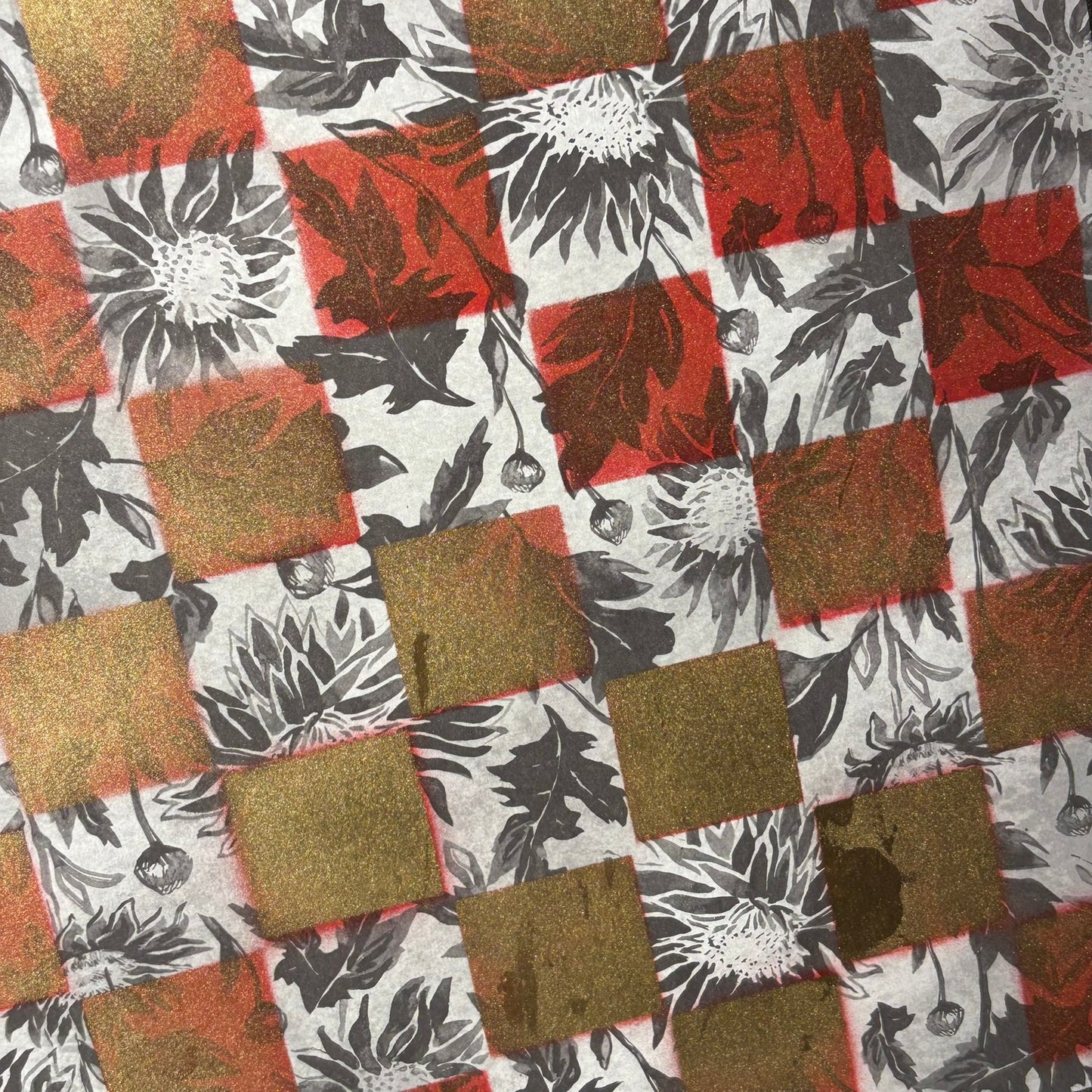 Vintage Golden Red - Scrapbook Chess Board