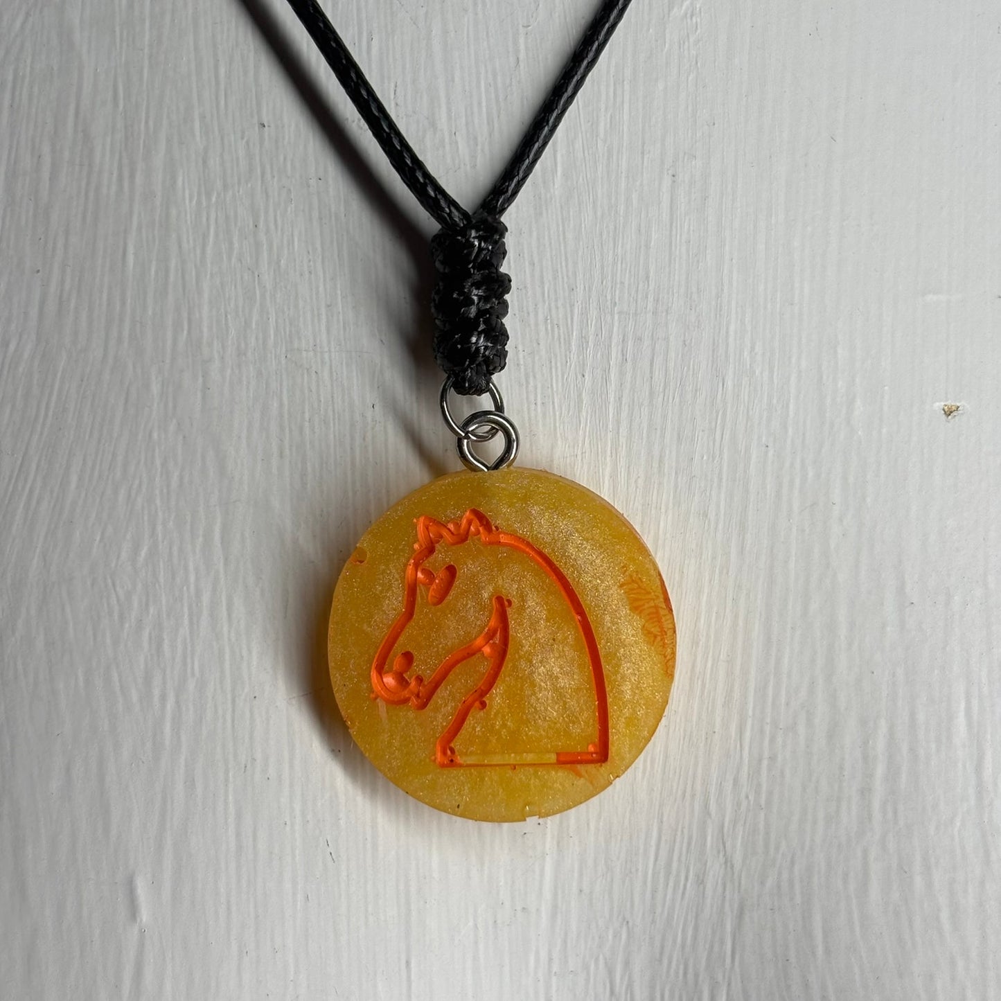 Bright Sunshine Knight - Handmade Resin Chess Necklace