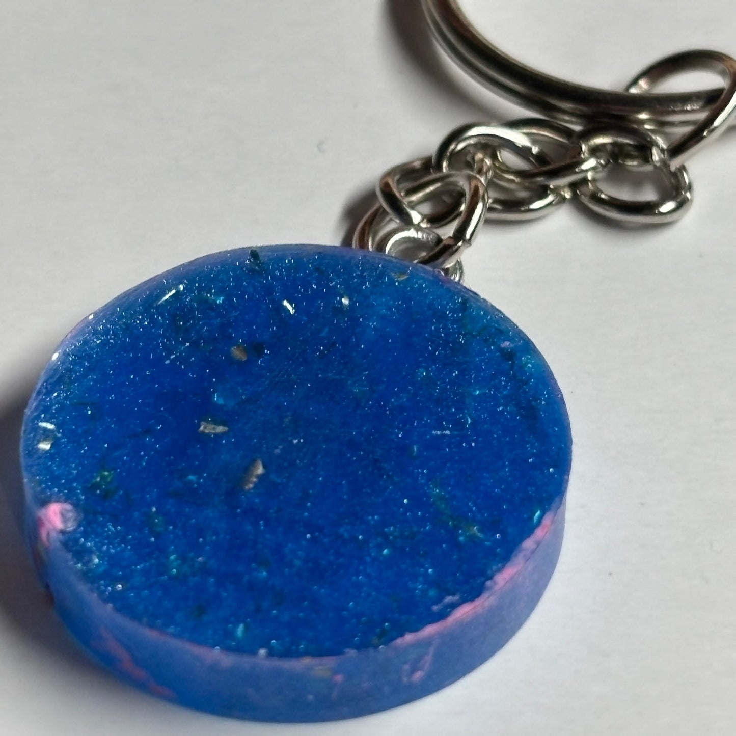 Blue Rook, Pink Lining - Handmade Resin Keychain - Flat Edition