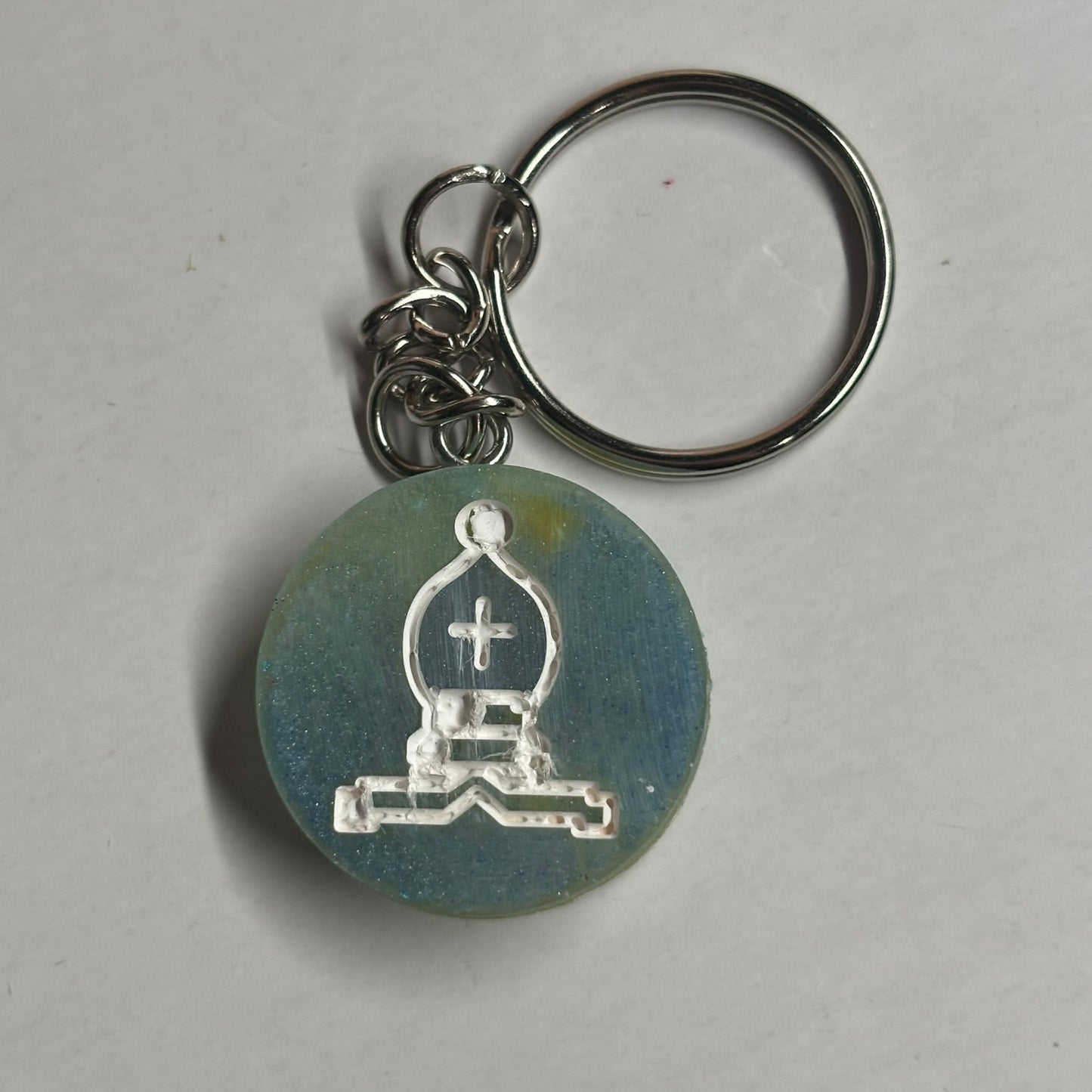 Blue Bishop - Handmade Resin Keychain