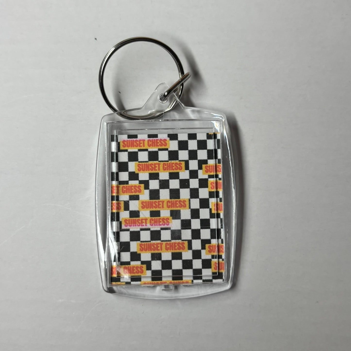 Classy Chess - Sunset Chess Photo Keychain