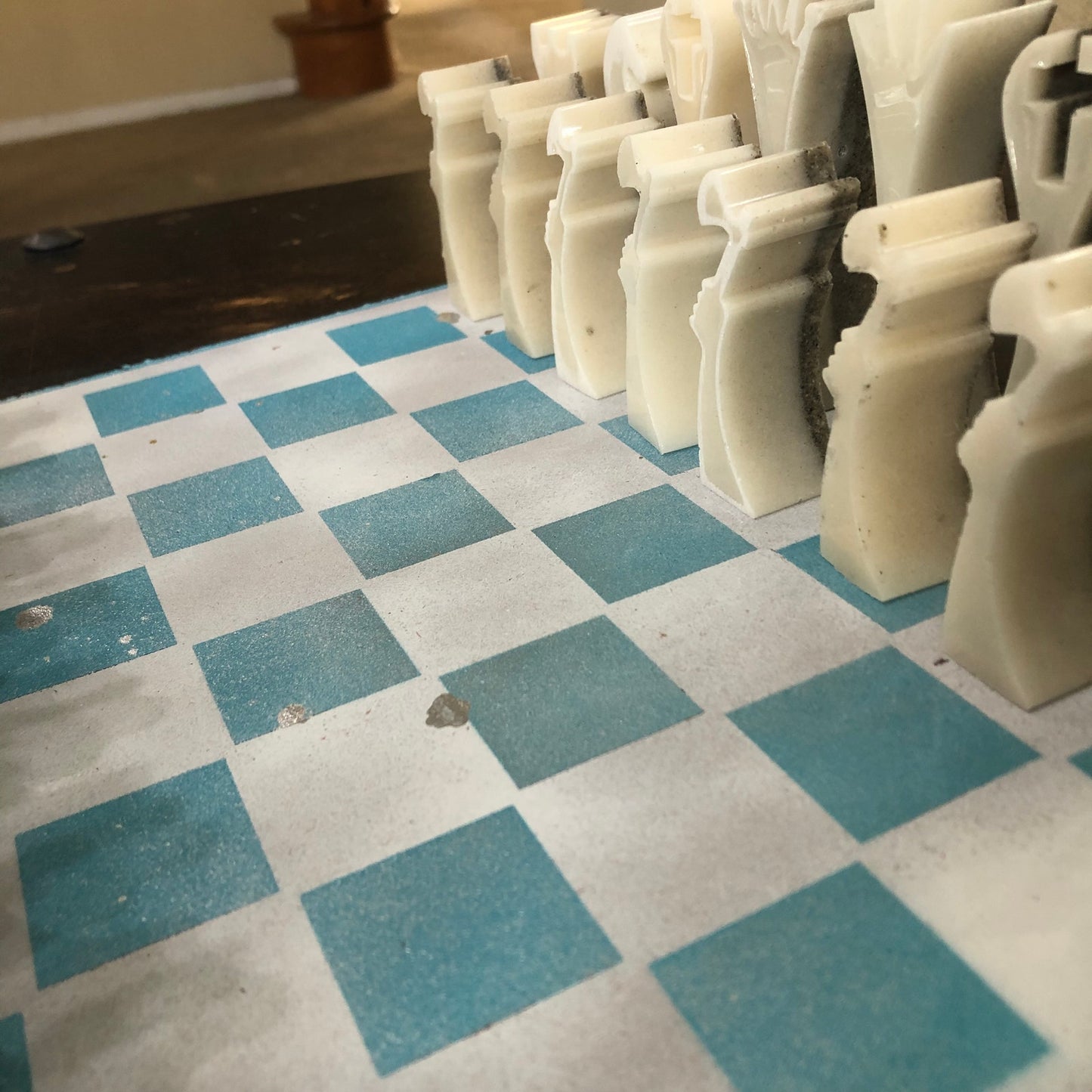 Royal Ice Blue - Painted Chess Set