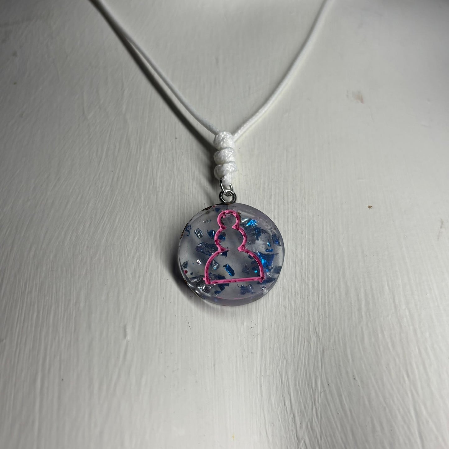 Pink Royal Pawn - Handmade Resin Chess Necklace