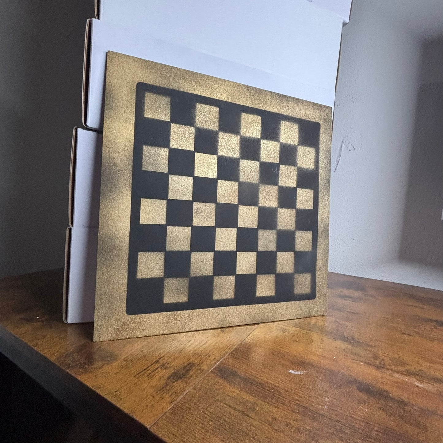 Gold & Black - Painted Chess Board