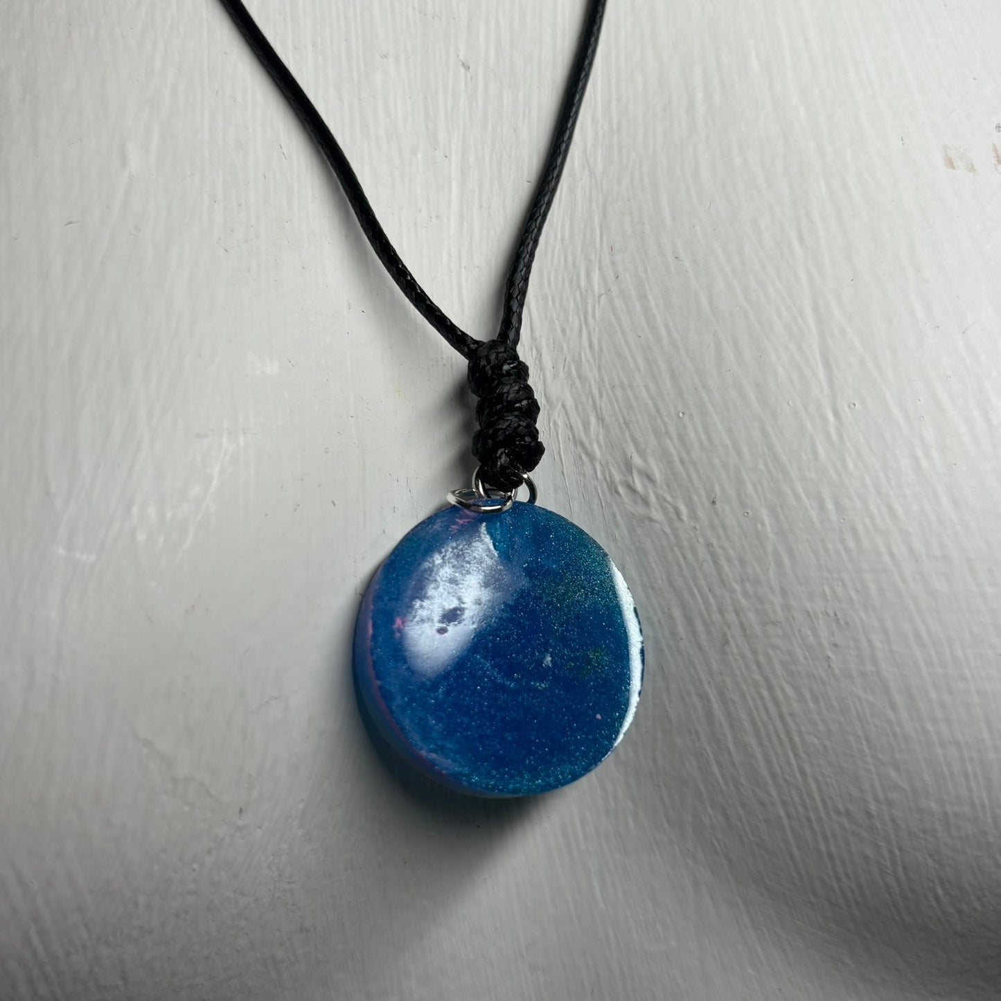 Brushed Blue Pawn - Handmade Resin Chess Necklace