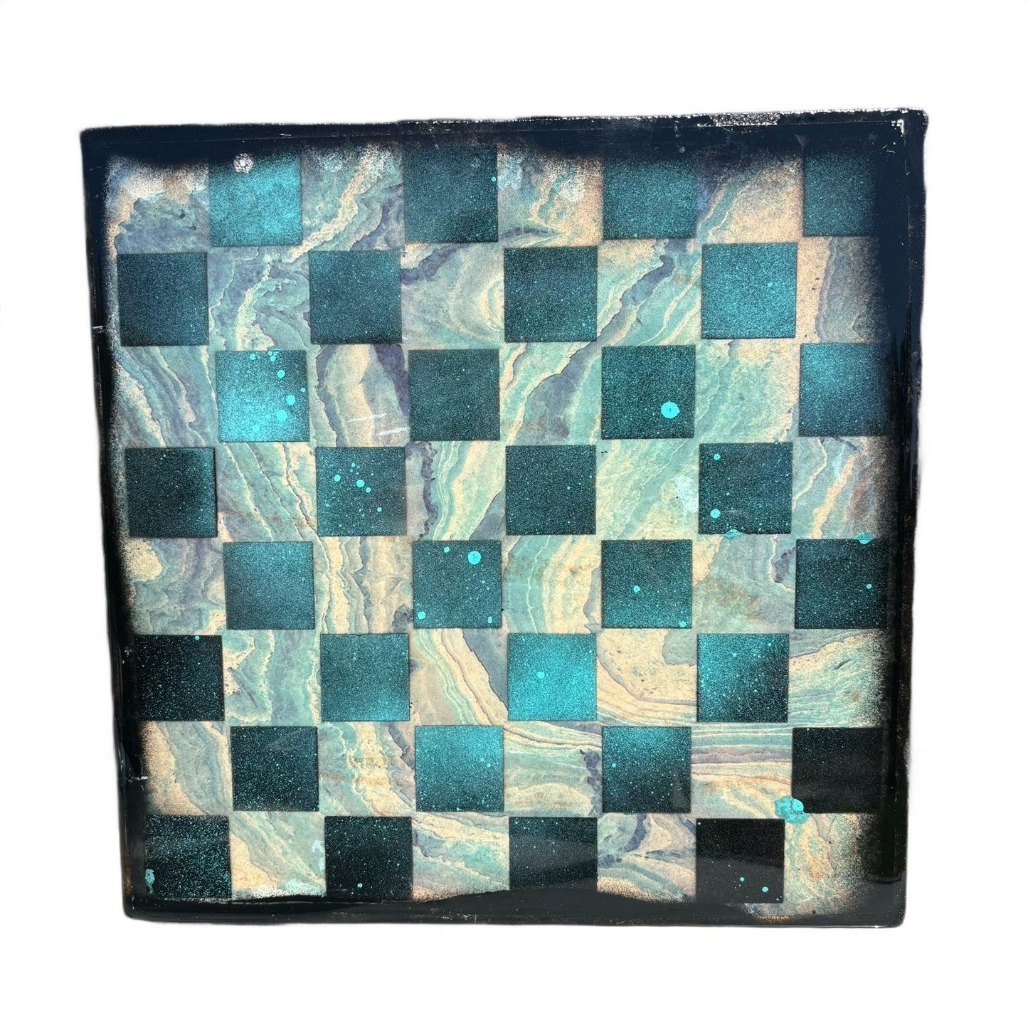 Speckled Blue - Resin Coated Chess Board