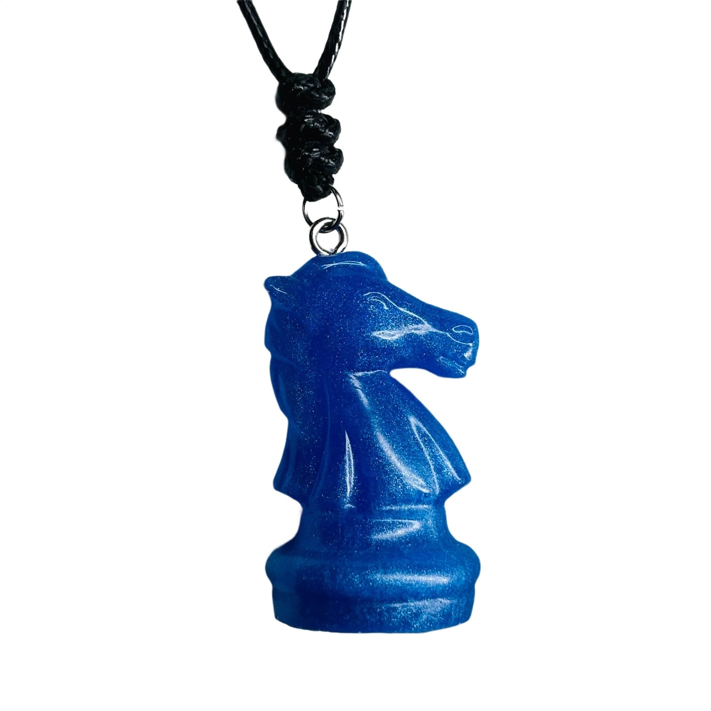 Solid Blue - Handmade Resin Chess Necklace