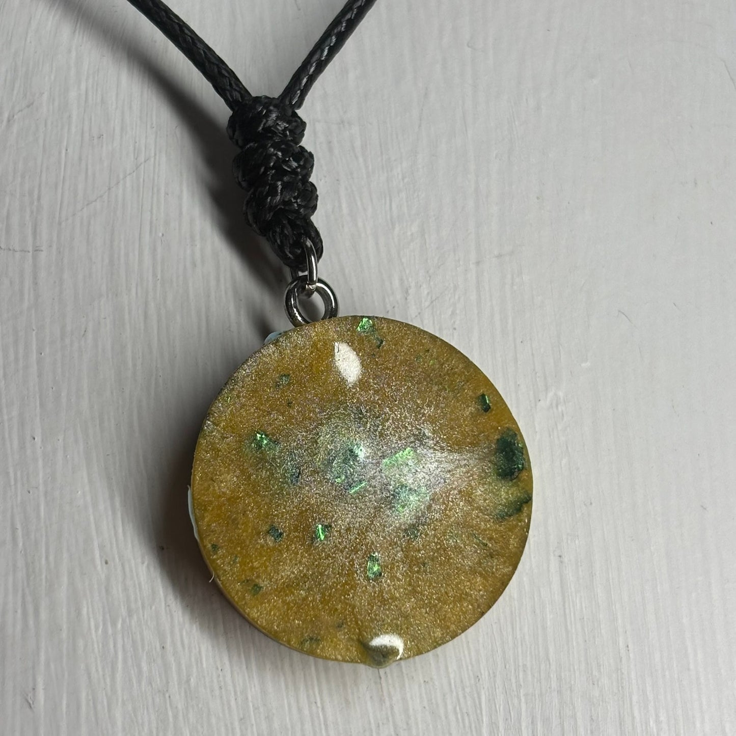 Classic Yellow/Brown Bishop - Handmade Resin Chess Necklace