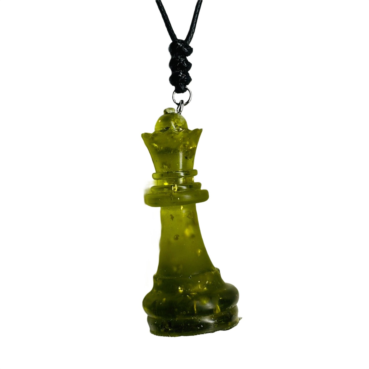 Dirty Green Queen - Handmade Resin Chess Necklace