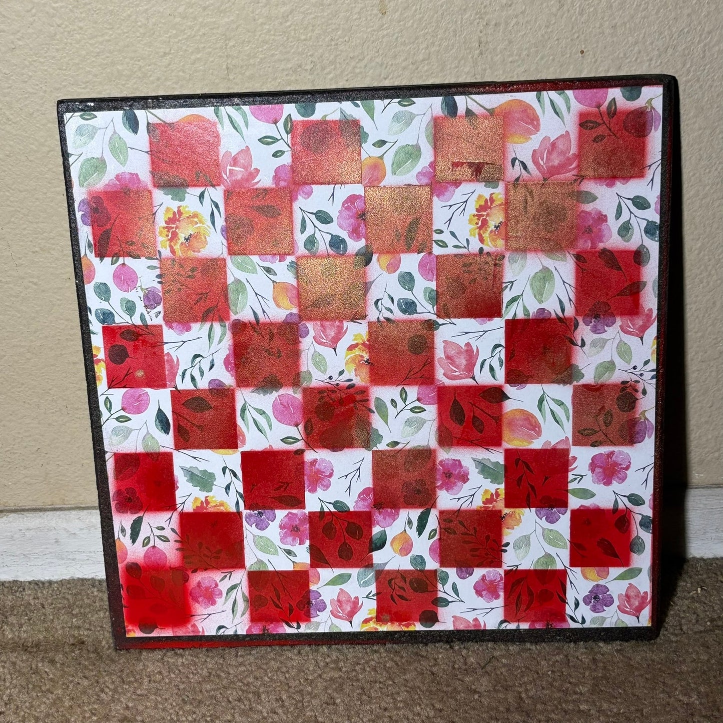 The Red Flower - Scrapbook Chess Board