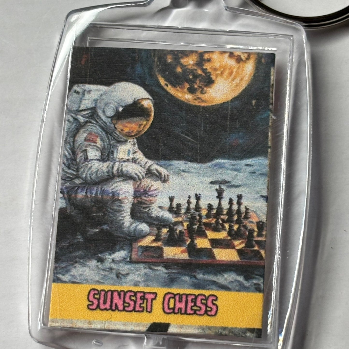 Pondering In Space - Chess  Photo Keychain