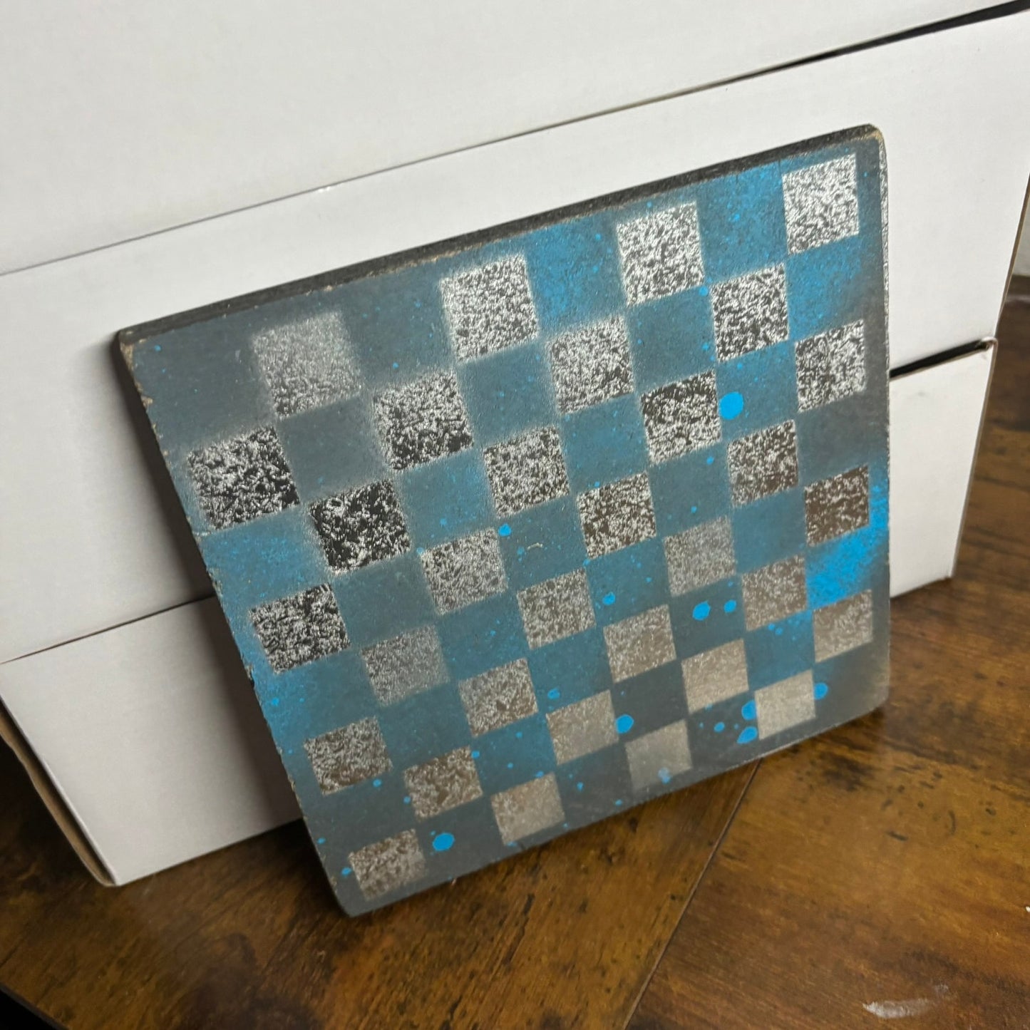 Blue Chrome - Painted Double Sided Chess Board