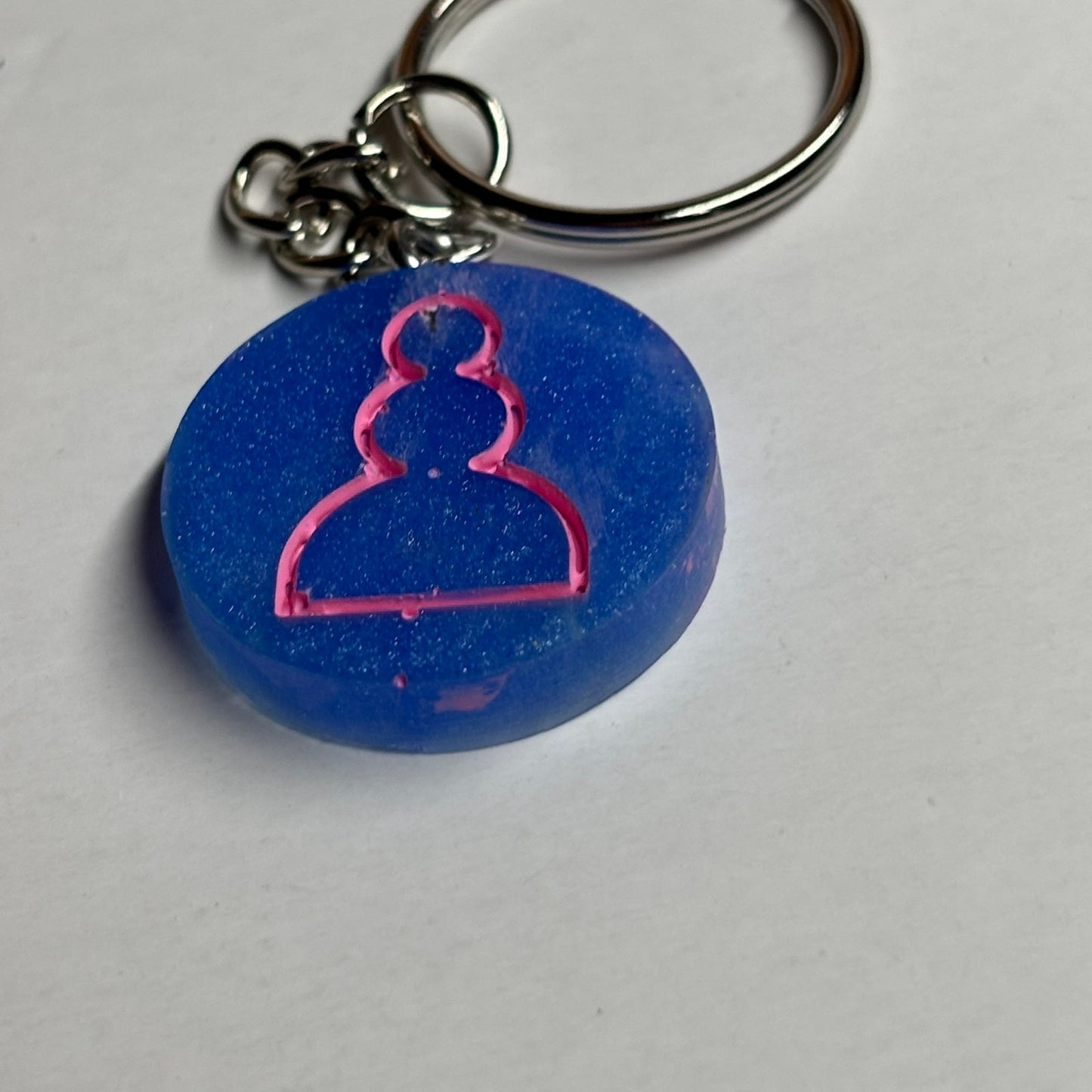 Blue Pink Pawn - Handmade Resin Keychain