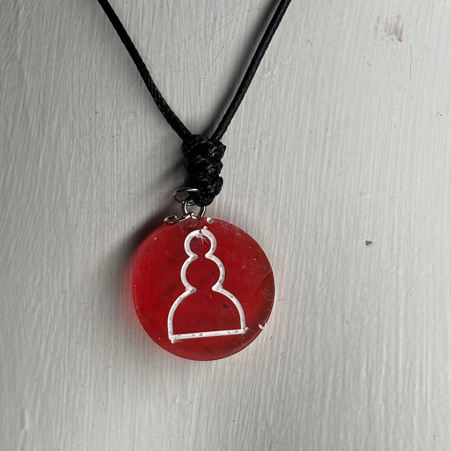 Cherry Pawn - Handmade Resin Chess Necklace