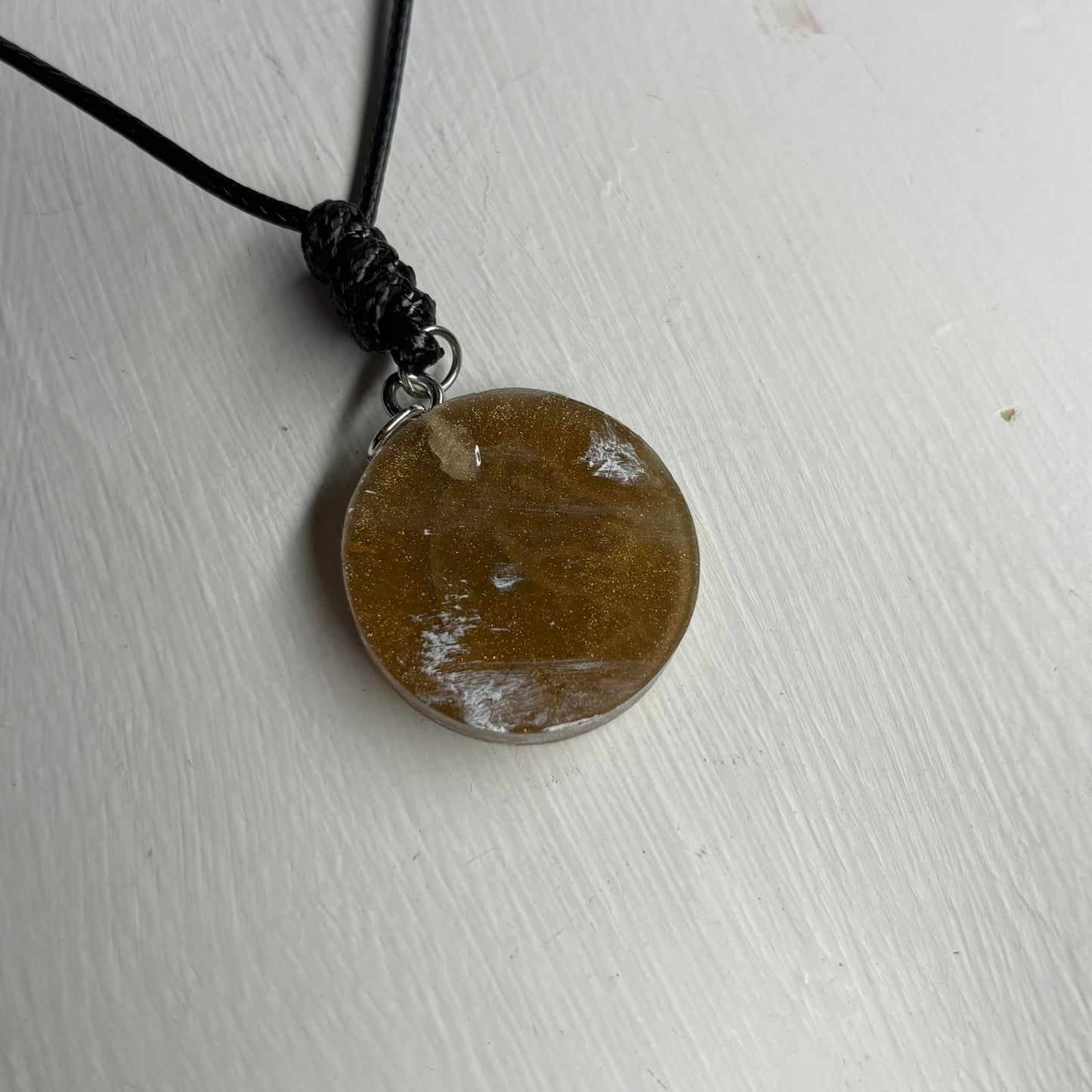 Bronze Yellow Knight - Handmade Resin Chess Necklace