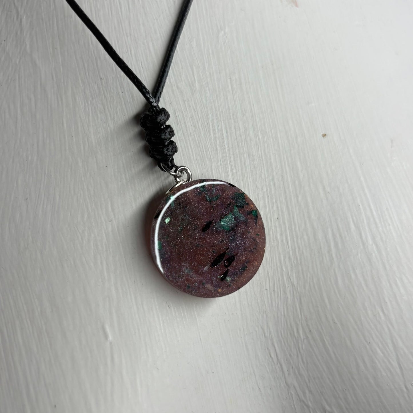 Purple Crystal Orange - Handmade Resin Chess Necklace