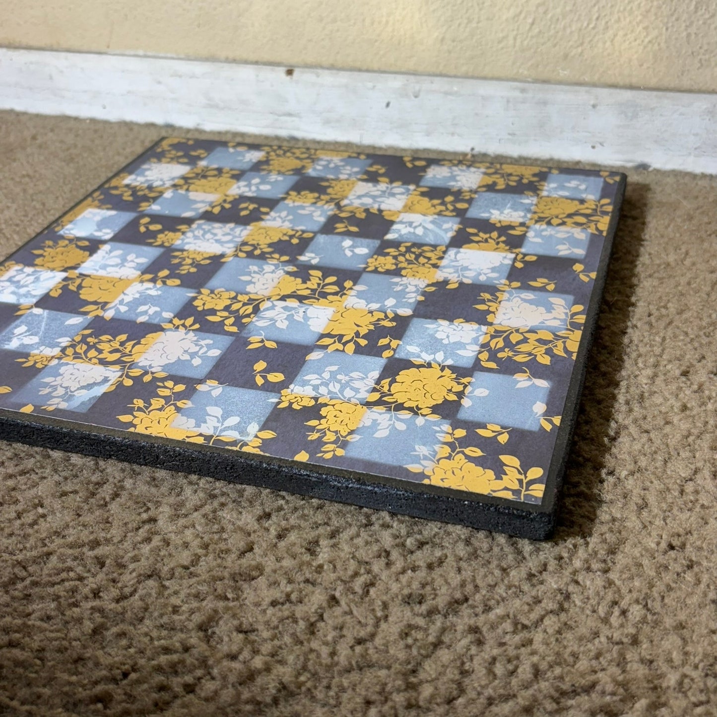 Vintage Golden Blue - Scrapbook Chess Board