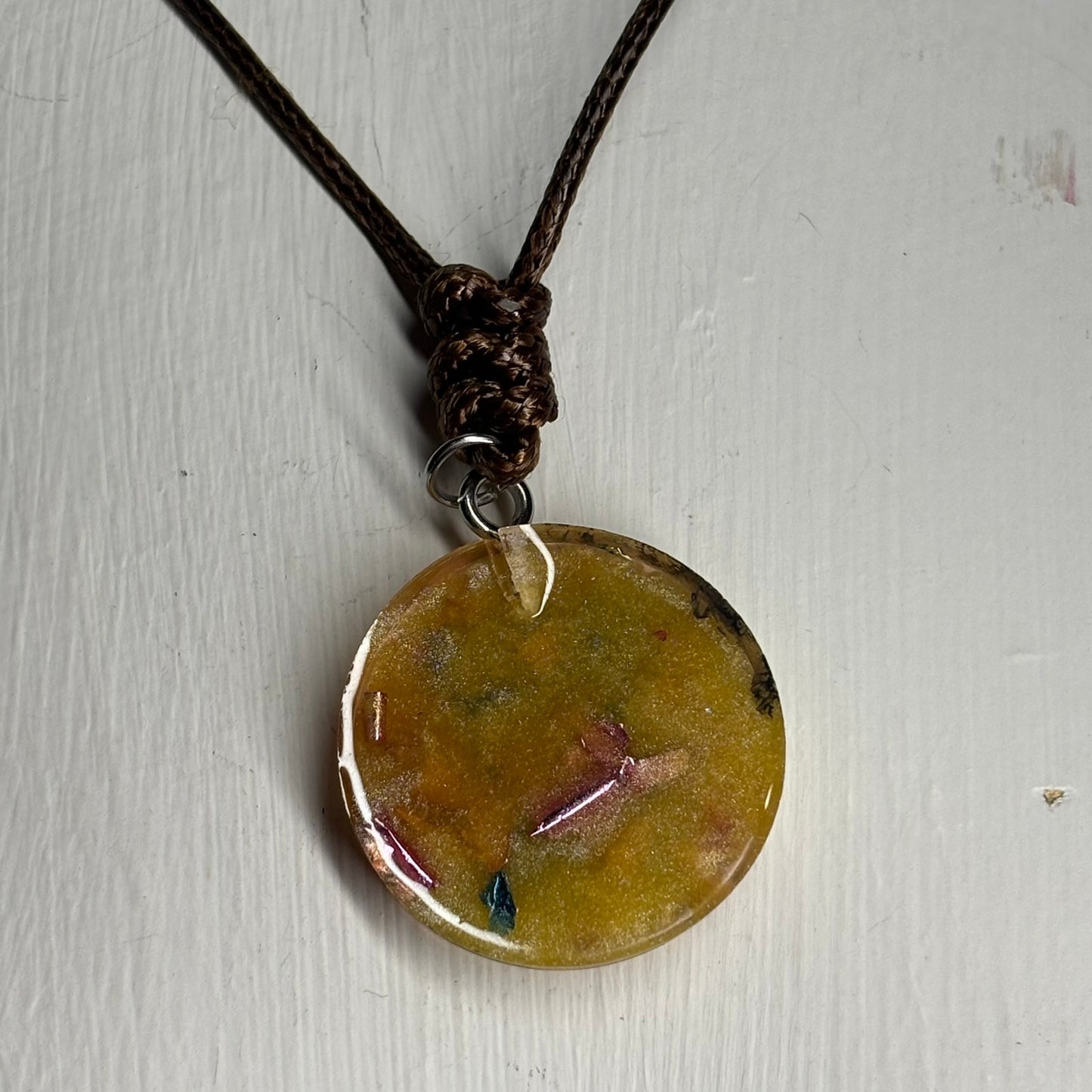 Prestigious Yellow Rook - Handmade Resin Chess Necklace