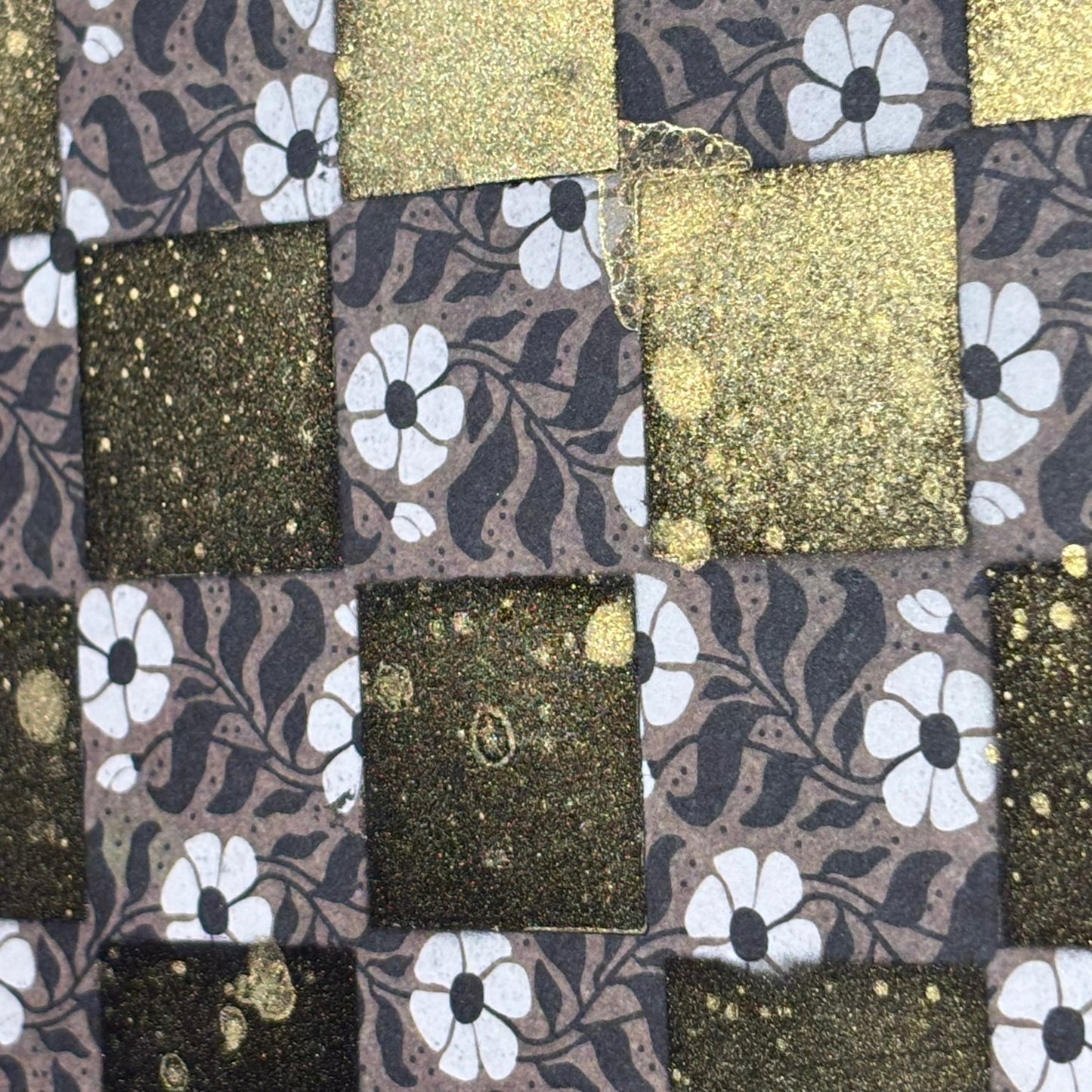 Gold Mist Black Flowers - Scrapbook Chess Board