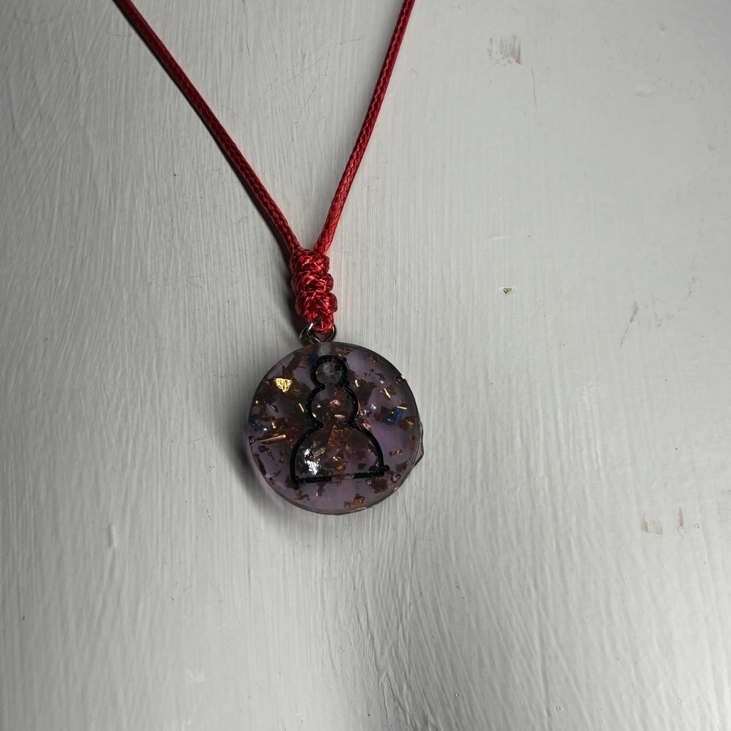 Dark Purple Pawn - Handmade Resin Chess Necklace