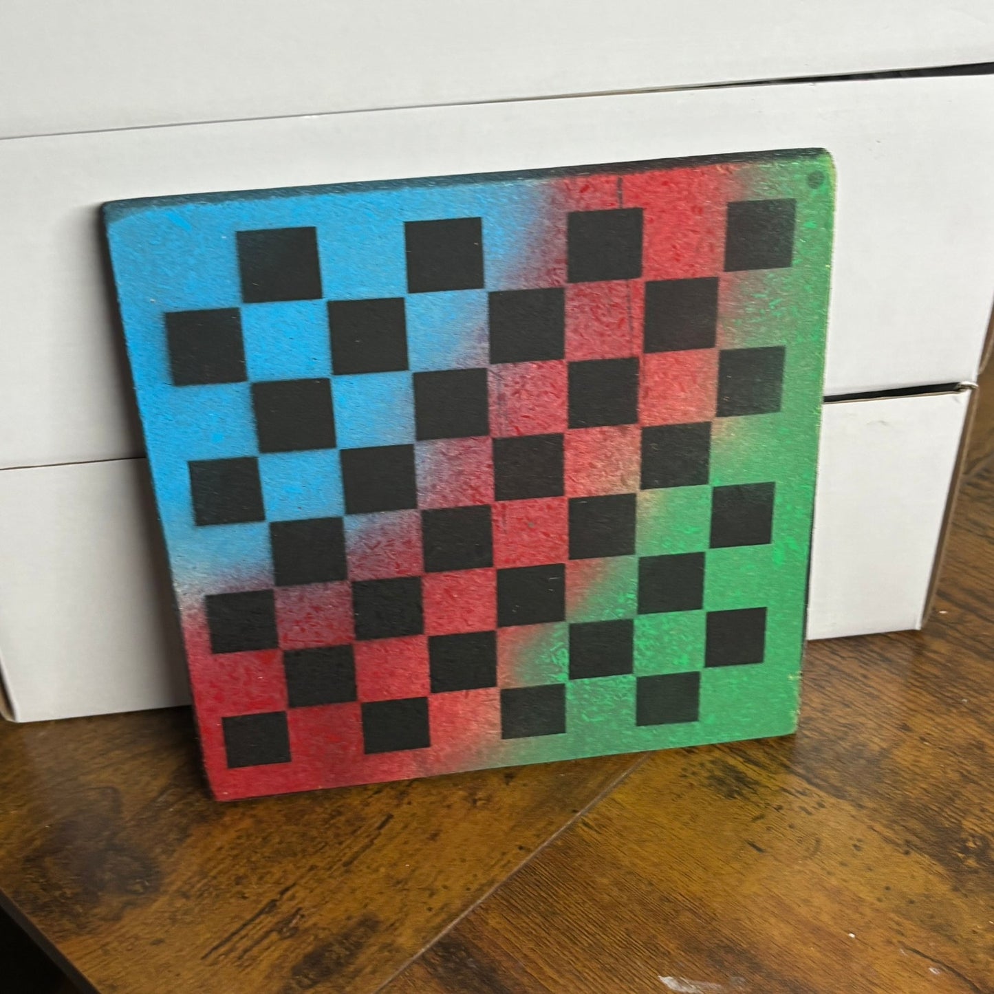 Rainbow Mix - Painted Double Sided Chess Board